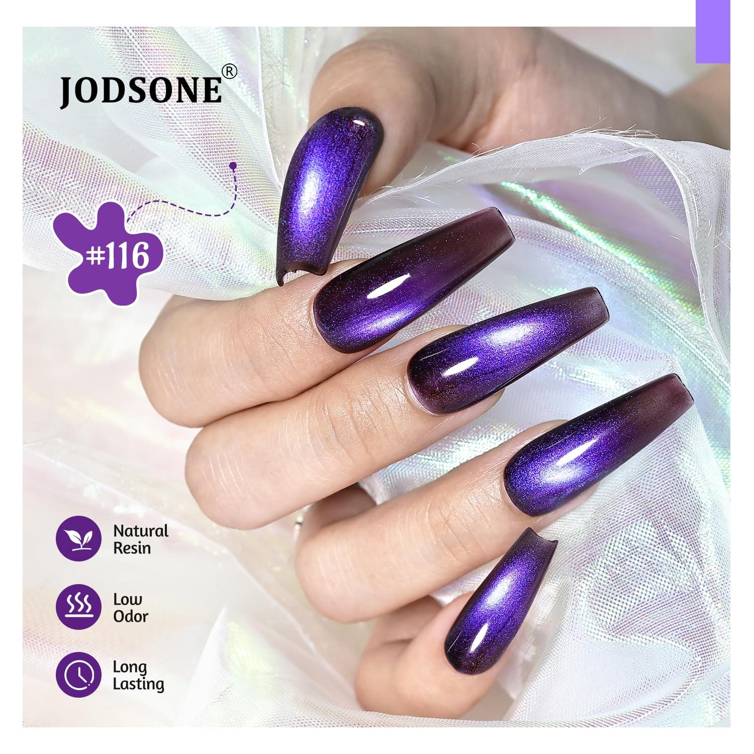 JODSONE Cat Eye Gel Nail Polish 10 Colors Blue Green Red with Base Coat Top Coat Magnet Stick Glazed Amber Cat Eye Gel for Home DIY(10Color-CE-8) - view 5