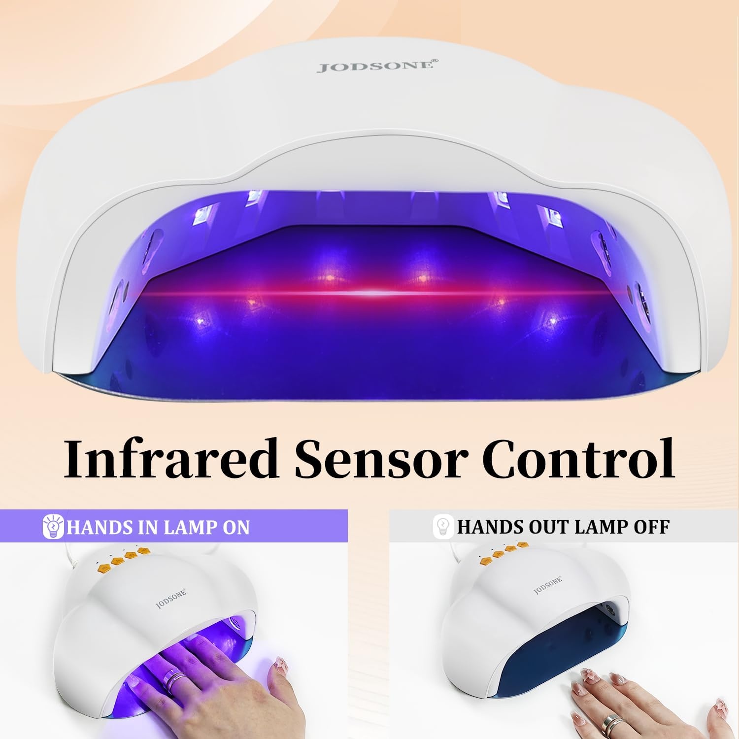 JODSONE Gel U V LED Nail Lamp 120W U V Light for Gel Nails with 45 PCS LED Beads, Nail Light with Automatic Sensor, Suitable for Home and Salon(A002) - view 2