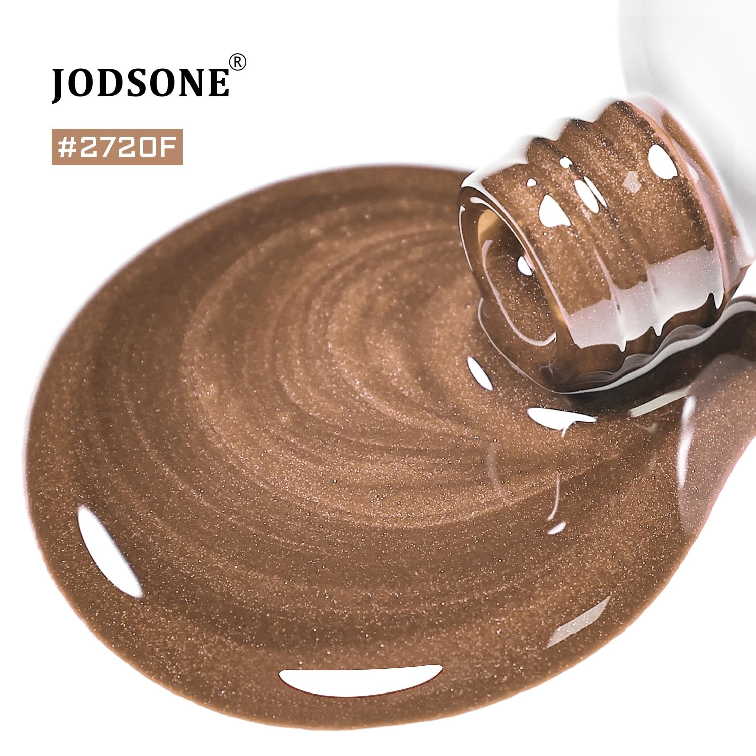 JODSONE 16.5ml Cat Eye Gel Nail Polish Silver Glitter Magnetic Reflective Translucent Need U V Curing(2720F-Brown)