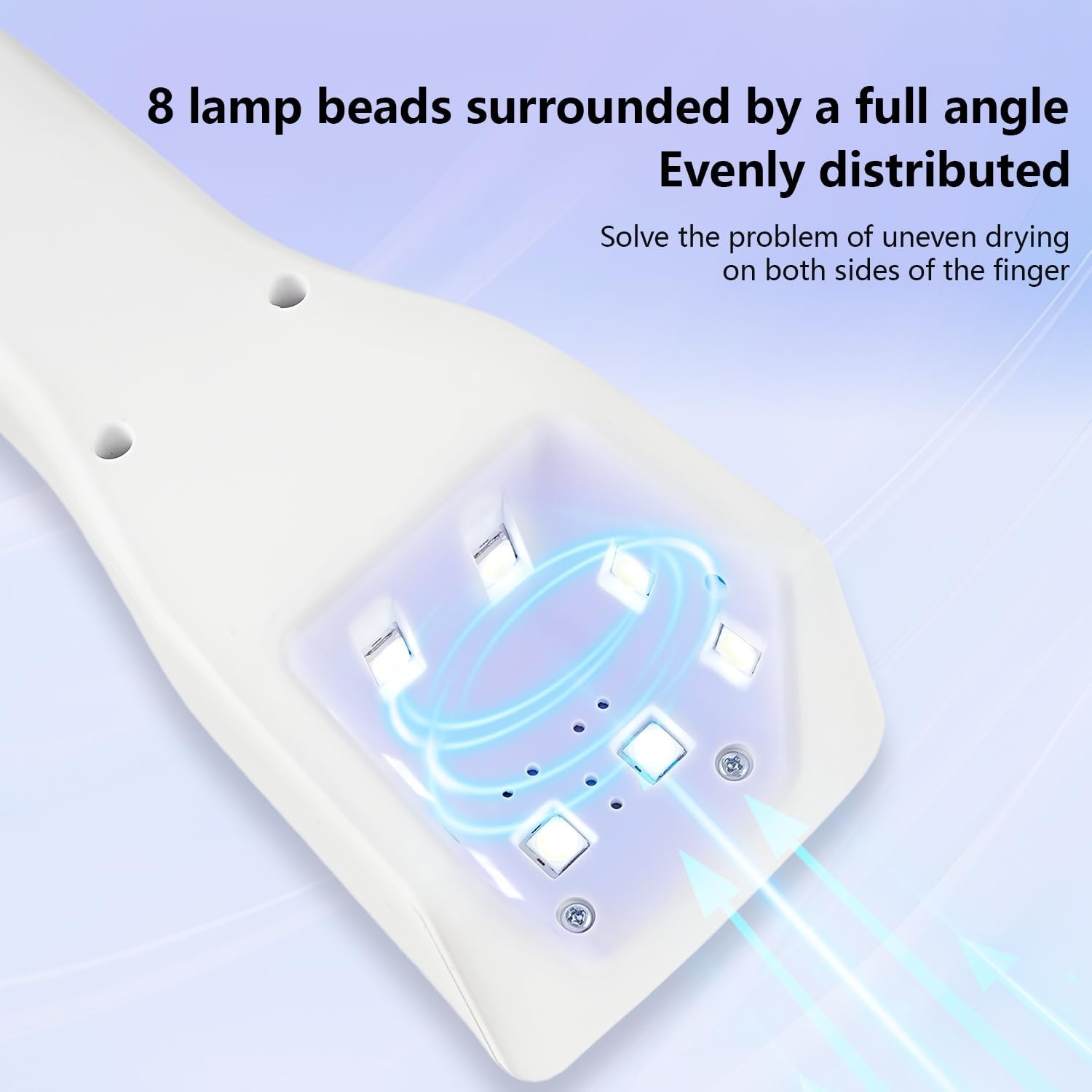 JODSONE Cordless Mini U V Portable Handheld Nail Lamp Rechargeable Model with LED Display Fast Drying for Home Traveling(Lamp-white Handheld-sensor) - view 2
