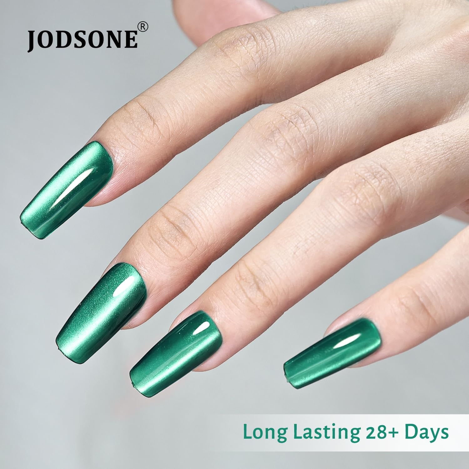 JODSONE 16.5ml Cat Eye Gel Nail Polish Silver Glitter Magnetic Reflective Translucent Need U V Curing(2559F-Dark Green) - view 3