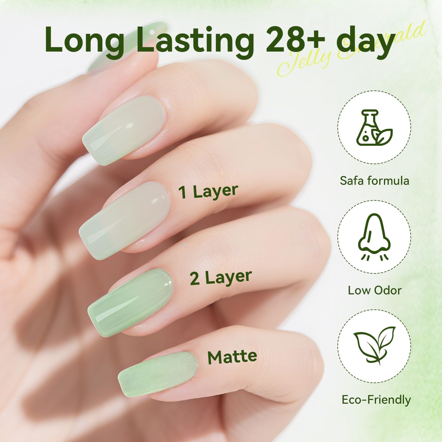 JODSONE 10ml 6 Colors Jelly Gel Nail Polish Set Ocean Blue Turquoise Gel Polish with Crystal Long Lasting All Seasons Need U V Lamp(GD241-GD246) - view 4