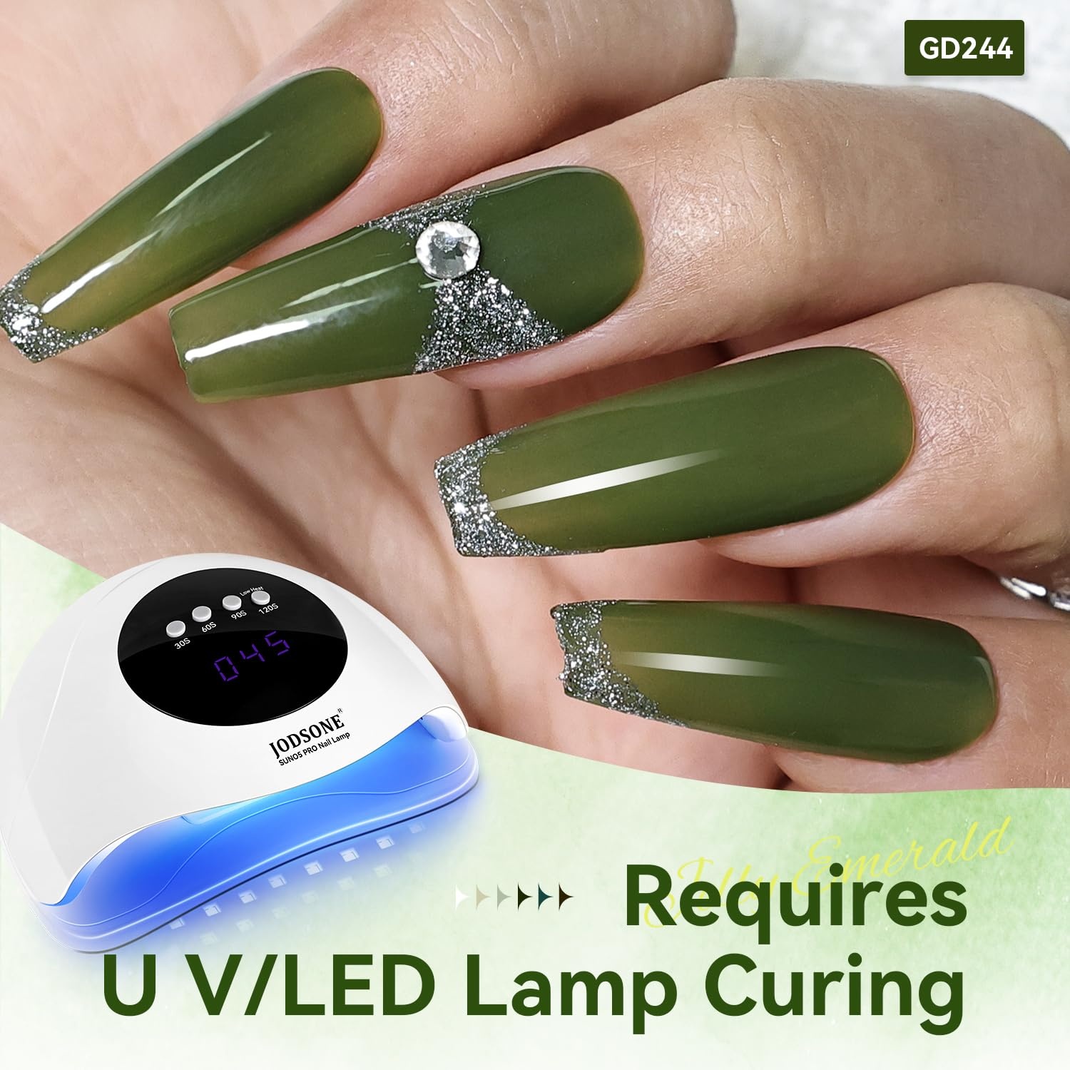 JODSONE 10ml 6 Colors Jelly Gel Nail Polish Set Ocean Blue Turquoise Gel Polish with Crystal Long Lasting All Seasons Need U V Lamp(GD241-GD246) - view 5