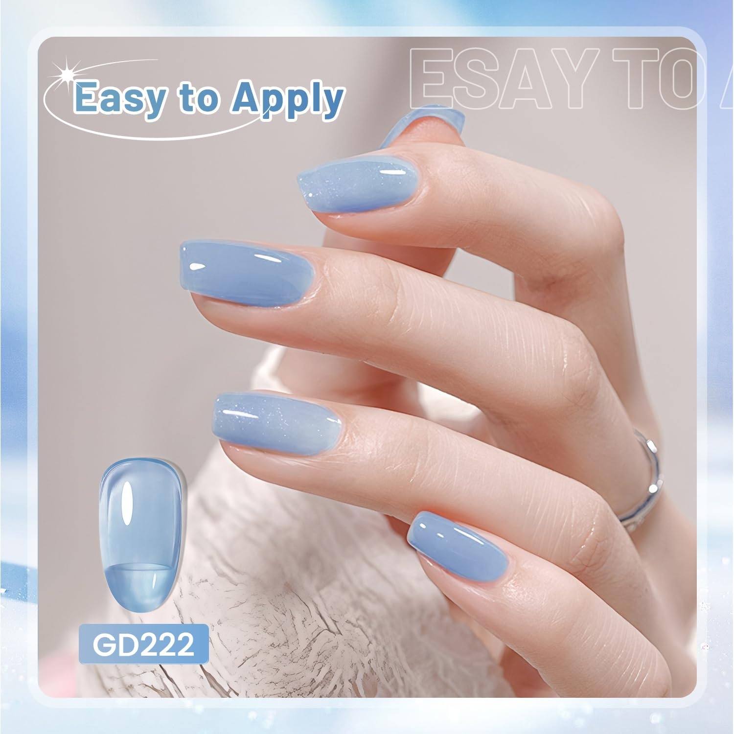 JODSONE 10ml 6 Colors Jelly Gel Nail Polish Set Ocean Blue Turquoise Gel Polish with Crystal Long Lasting All Seasons Need U V Lamp(GD221-GD226) - view 2