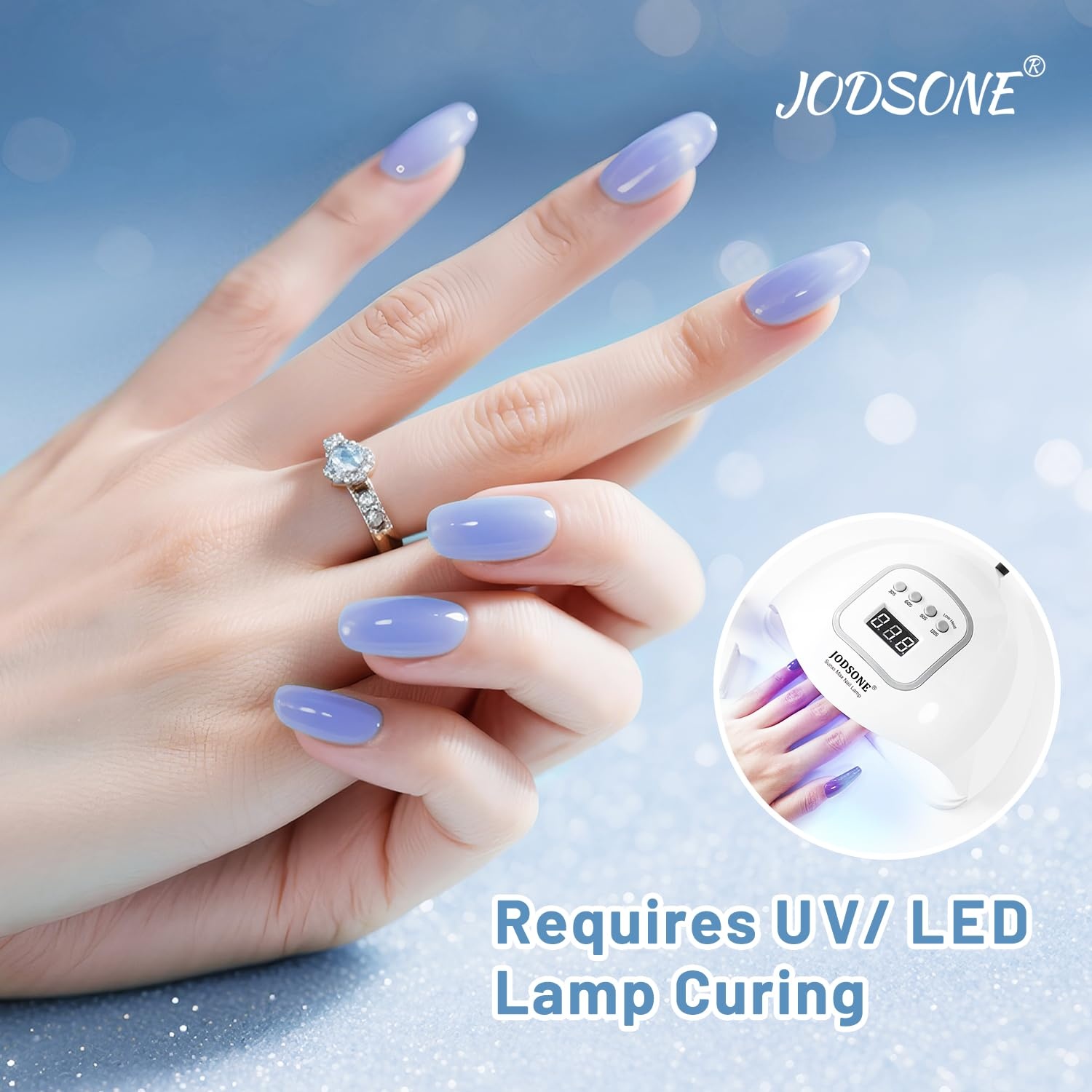 JODSONE 10ml 6 Colors Jelly Gel Nail Polish Set Ocean Blue Turquoise Gel Polish with Crystal Long Lasting All Seasons Need U V Lamp(GD221-GD226) - view 5