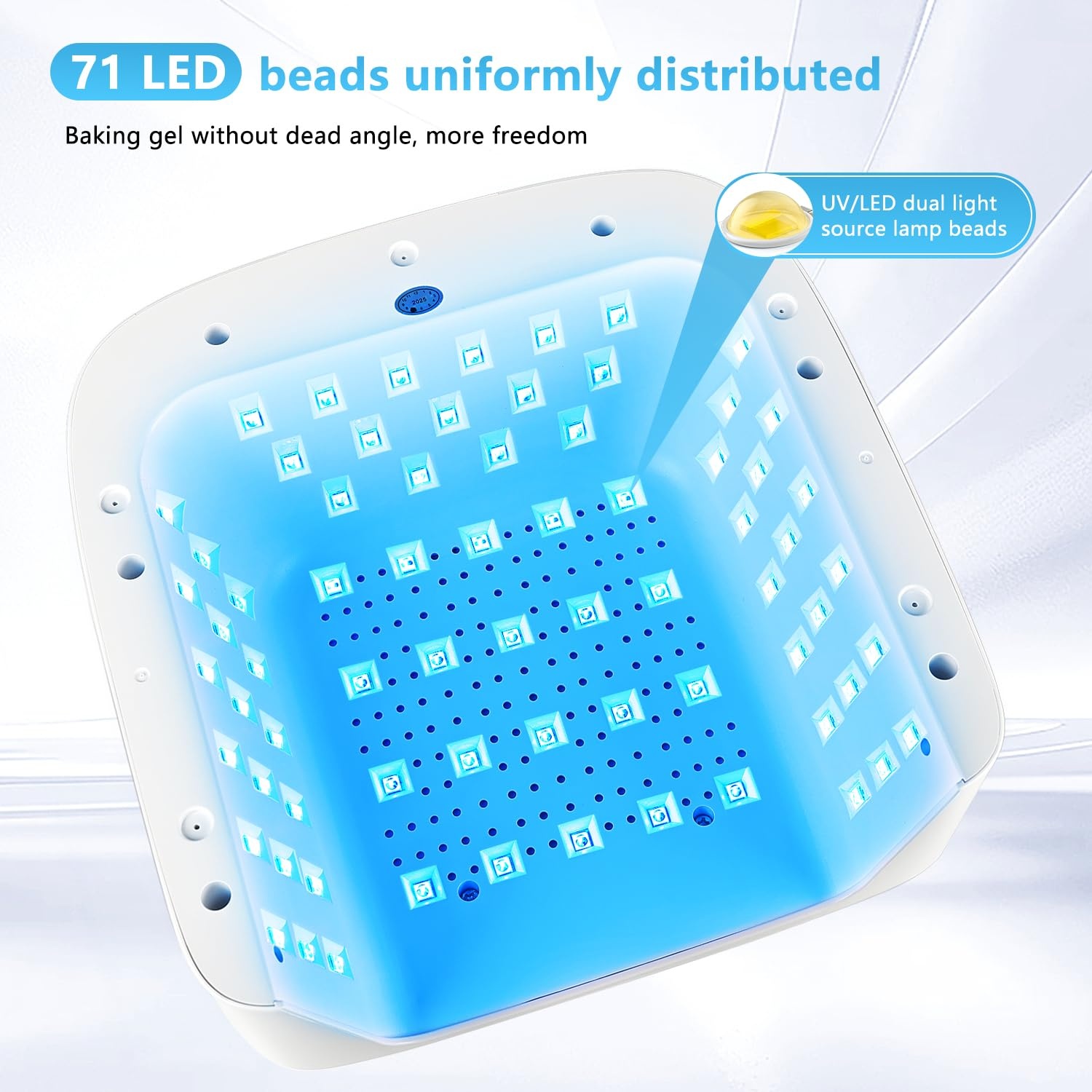 JODSONE U V LED Nail Lamp with Hand Pillow Large Space for Salon Portable Handle Front and Rear Dual Display Professional Nail Lamp Fast Drying Gel Nail Polish - view 3