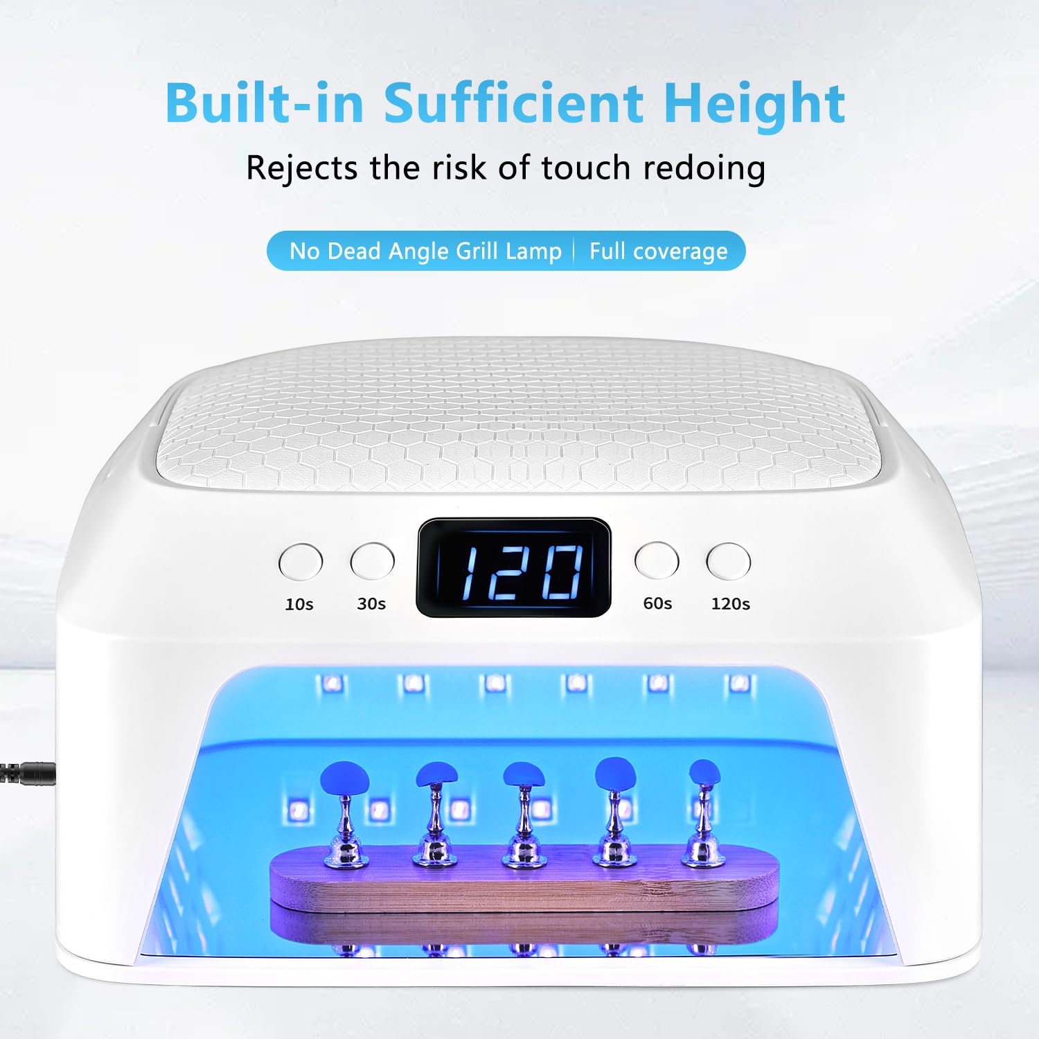 JODSONE U V LED Nail Lamp with Hand Pillow Large Space for Salon Portable Handle Front and Rear Dual Display Professional Nail Lamp Fast Drying Gel Nail Polish - view 4