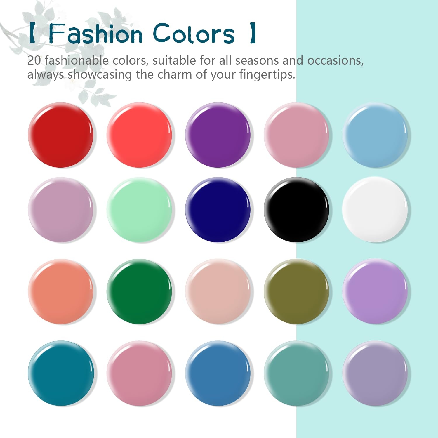 JODSONE 10 Colors Gel Nail Polish Set with Base Coat & Top Coat White Pink Purple and Red Gel Polish for All Seasons Women’s Holiday Gift(20KIT-SUN1G-01B) - view 2