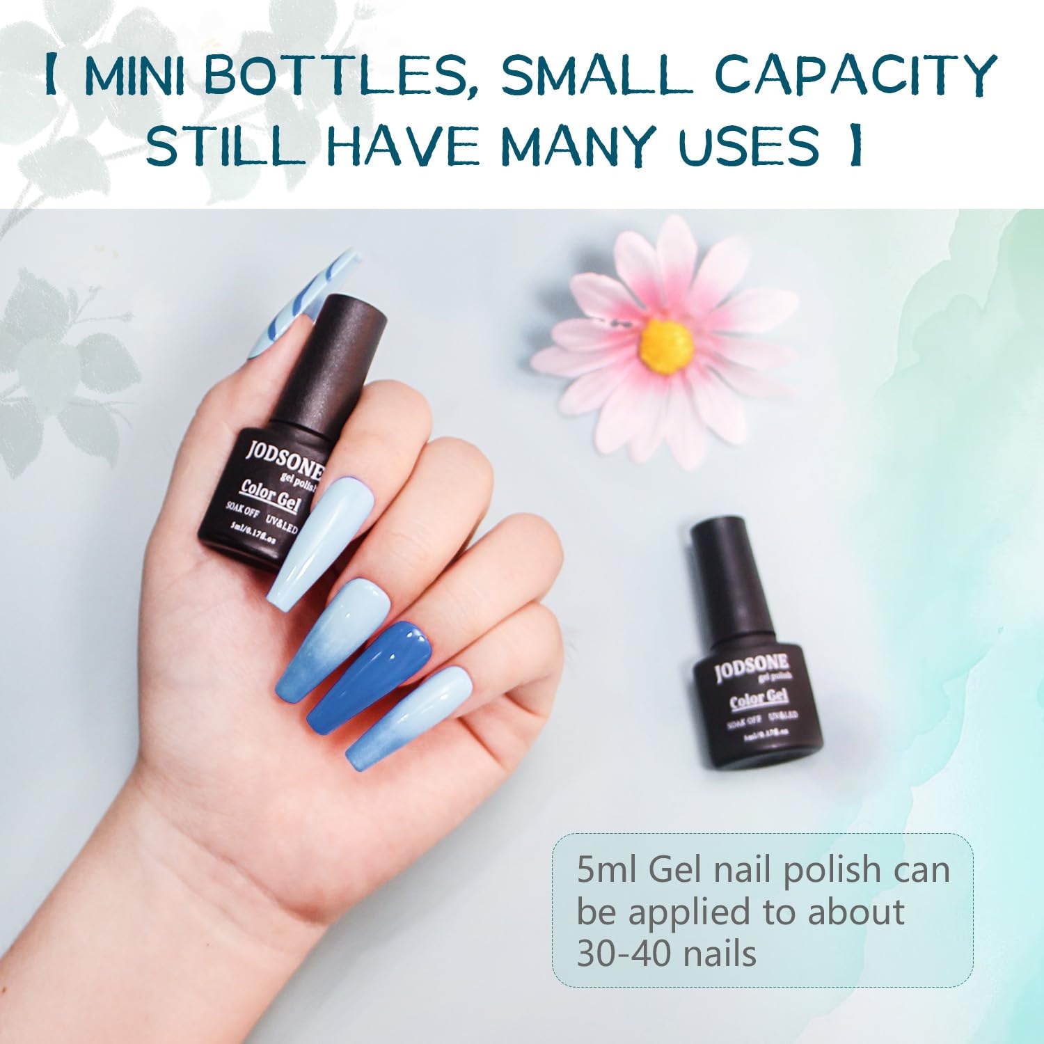 JODSONE 10 Colors Gel Nail Polish Set with Base Coat & Top Coat White Pink Purple and Red Gel Polish for All Seasons Women’s Holiday Gift(20KIT-SUN1G-01B) - view 3