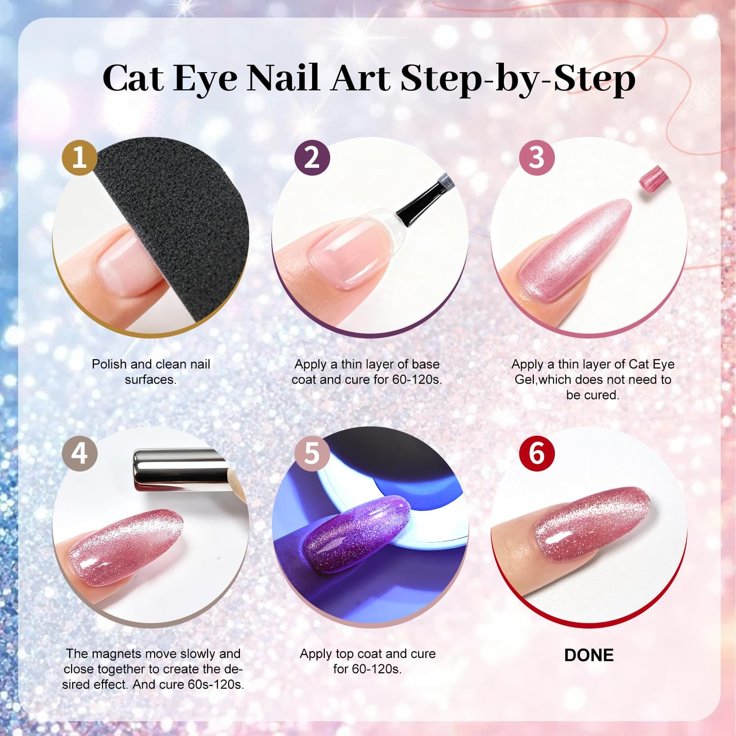 JODSONE 10 Colors Gel Nail Polish Set with Base Coat & Top Coat White Pink Purple and Red Gel Polish for All Seasons Women’s Holiday Gift(10Color-CE-B) - view 6