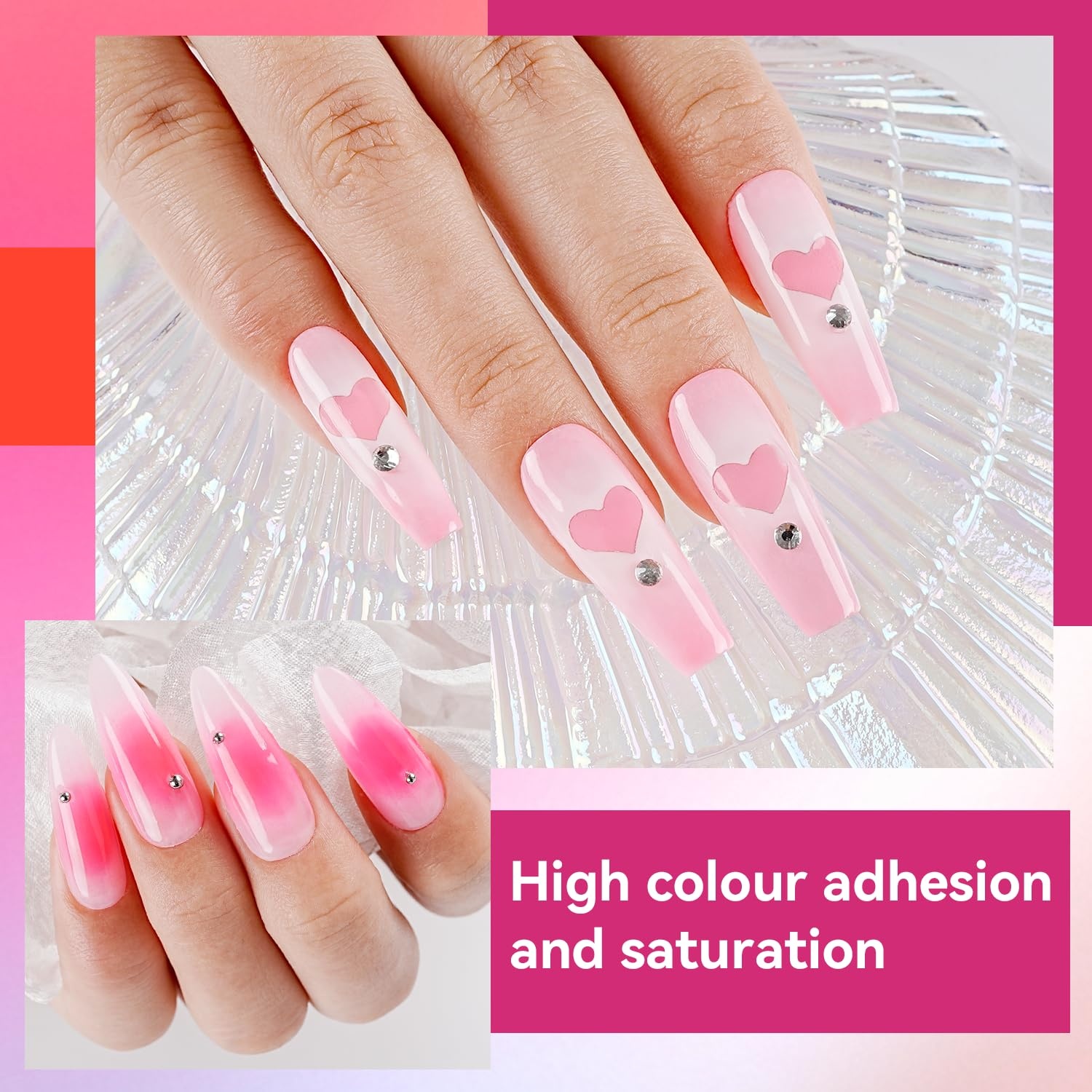 JODSONE 18ml 6 Colors Airbrush Gel Nail Polish Set with Pure White Nude Pink Deep Magenta No Dilution Fine Mist Nail for Gradient French Manicure DIY Design(6Color-Airbrush-4) - view 3