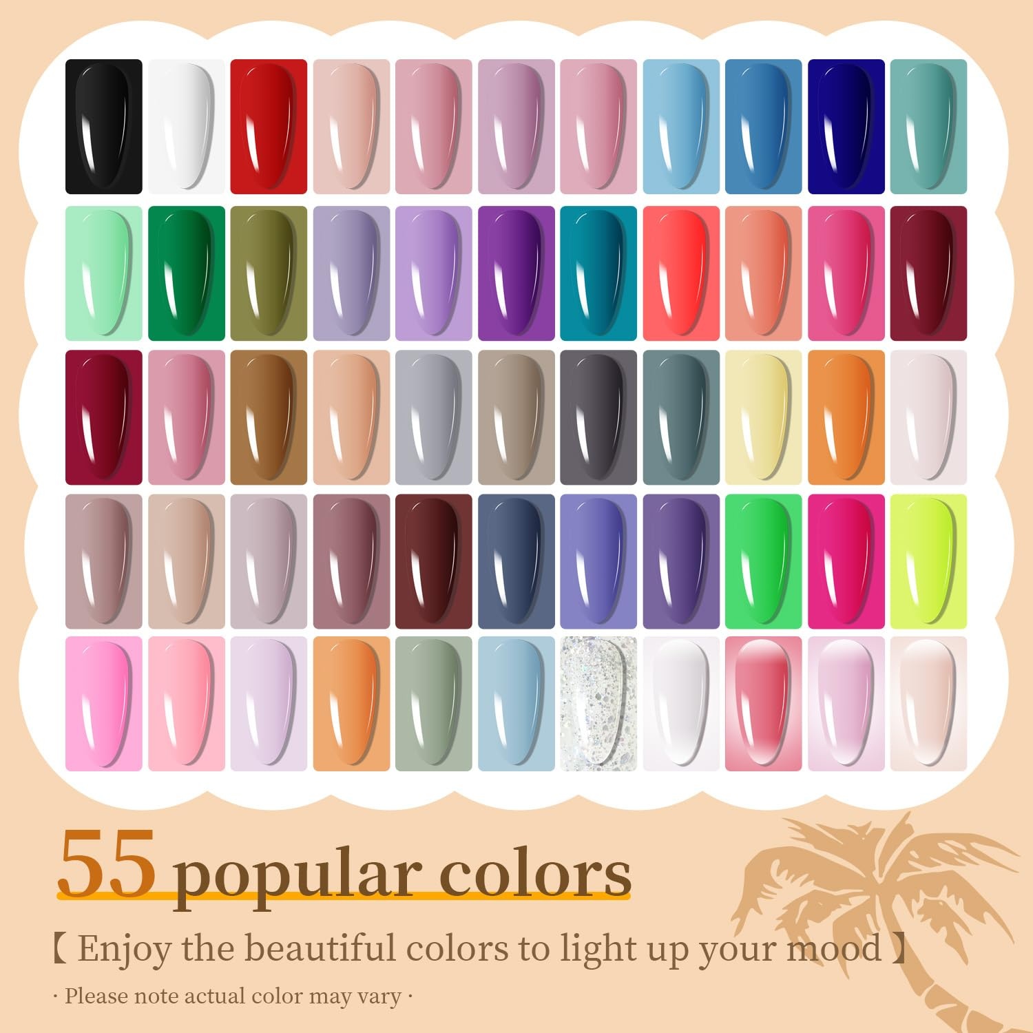 JODSONE 10 Colors Gel Nail Polish Set with Base Coat & Top Coat White Pink Purple and Red Gel Polish for All Seasons Women’s Holiday Gift(60SET 01) - view 2