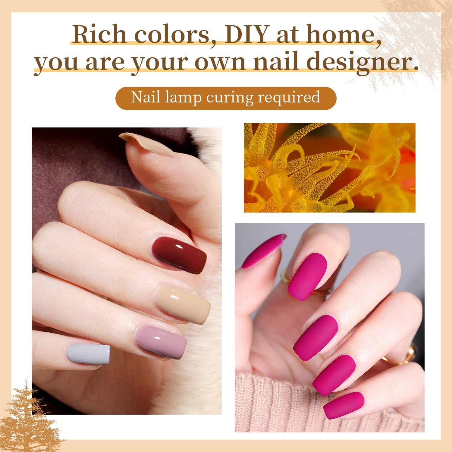 JODSONE 10 Colors Gel Nail Polish Set with Base Coat & Top Coat White Pink Purple and Red Gel Polish for All Seasons Women’s Holiday Gift(60SET 01) - view 3