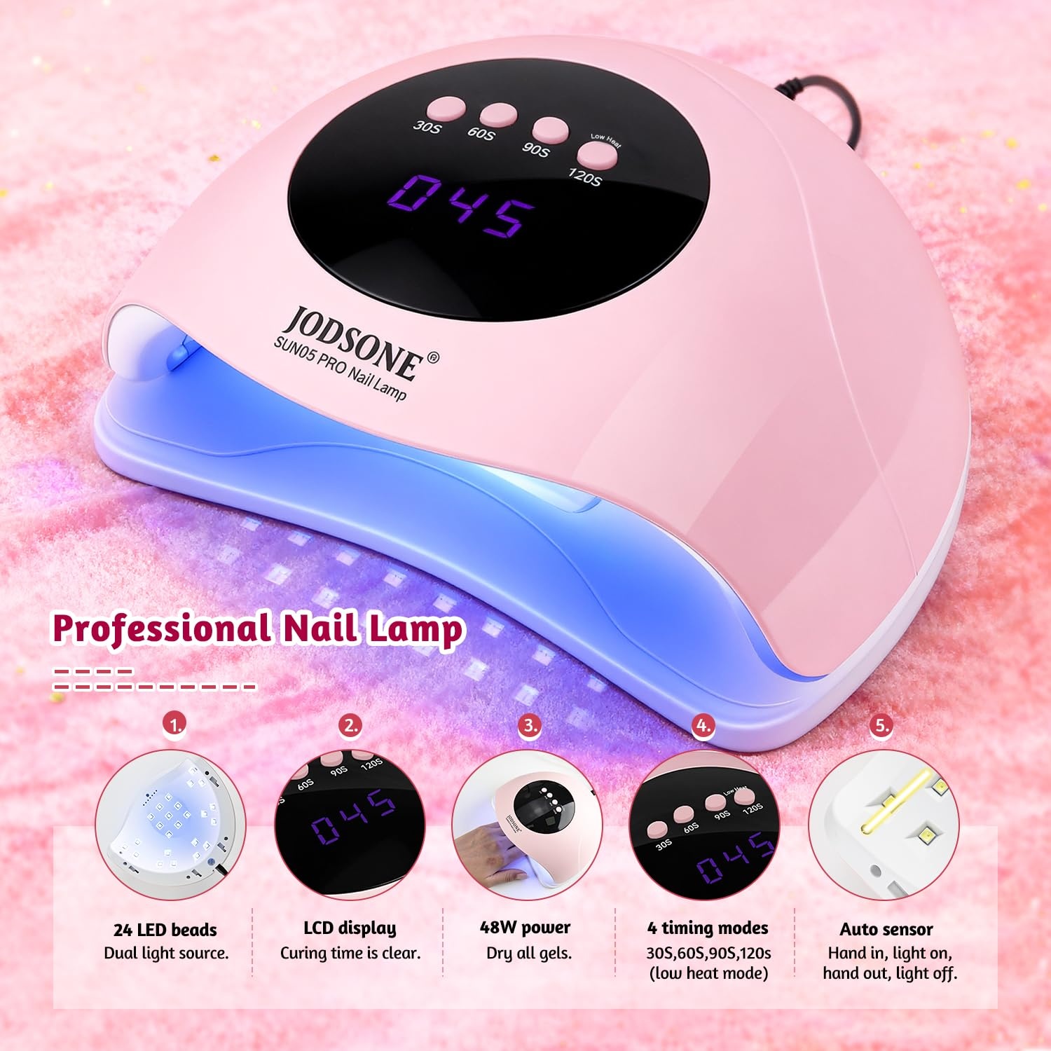 JODSONE 10 Colors Gel Nail Polish Set with Base Coat & Top Coat White Pink Purple and Red Gel Polish for All Seasons Women’s Holiday Gift(9COLOR-PPG) - view 6