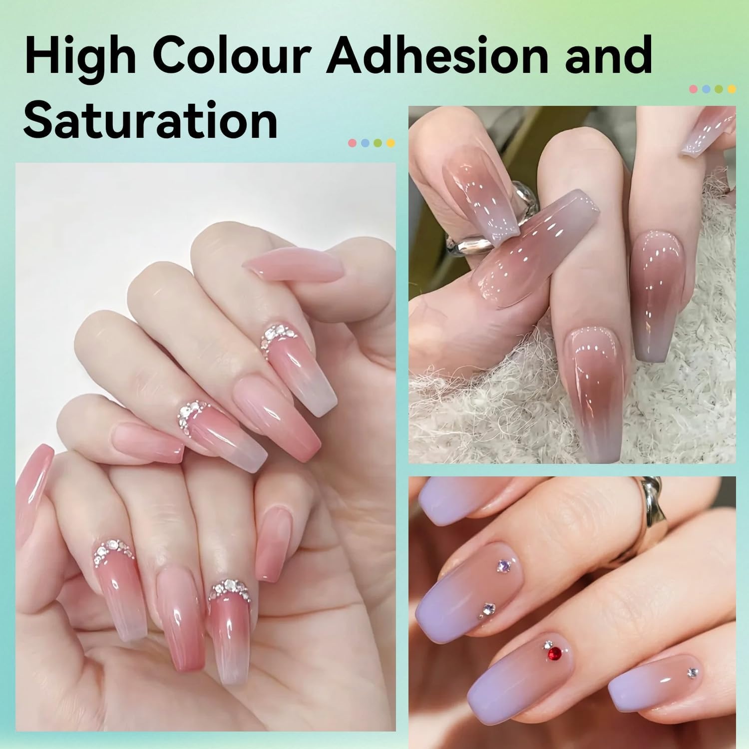 JODSONE 18ml 6 Colors Airbrush Gel Nail Polish Set with Pure White Nude Pink Deep Magenta No Dilution Fine Mist Nail for Gradient French Manicure DIY Design(20Color-Airbrush-1) - view 2