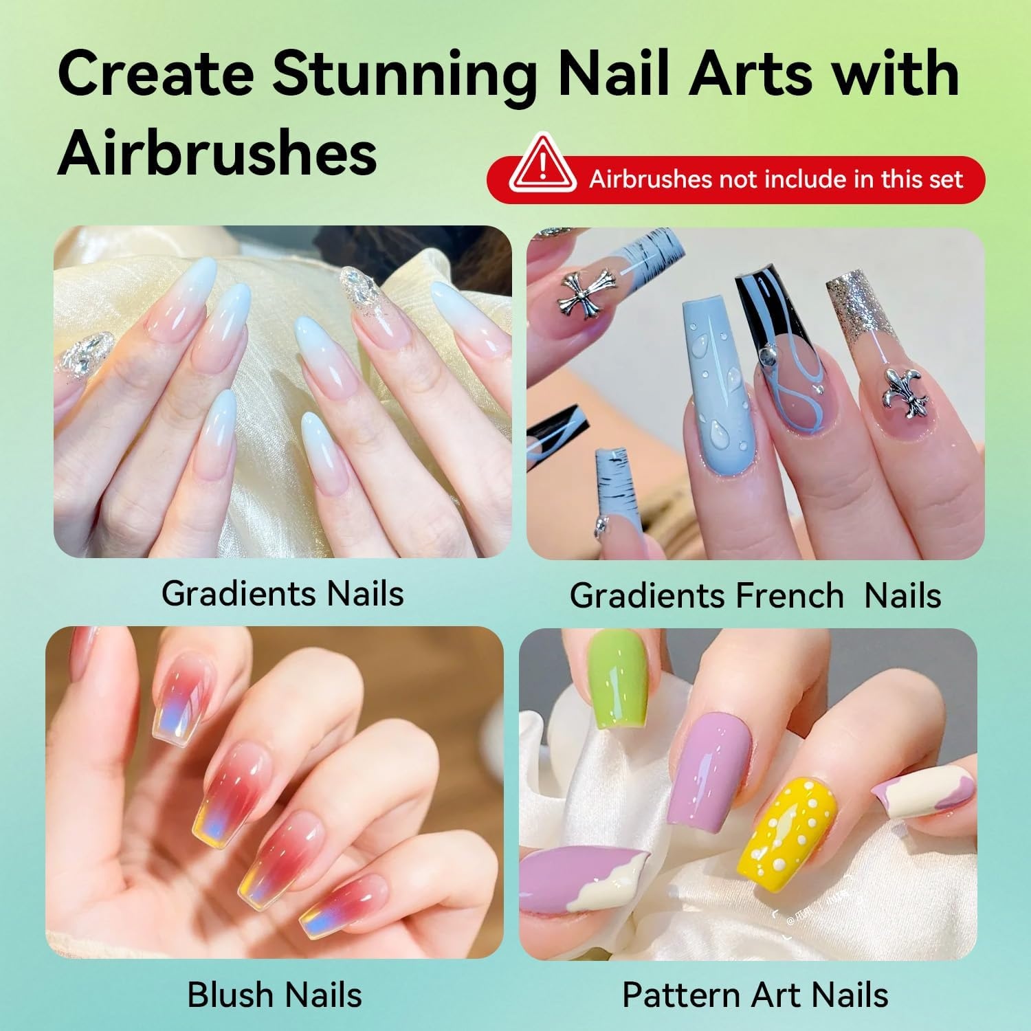 JODSONE 18ml 6 Colors Airbrush Gel Nail Polish Set with Pure White Nude Pink Deep Magenta No Dilution Fine Mist Nail for Gradient French Manicure DIY Design(20Color-Airbrush-1) - view 3