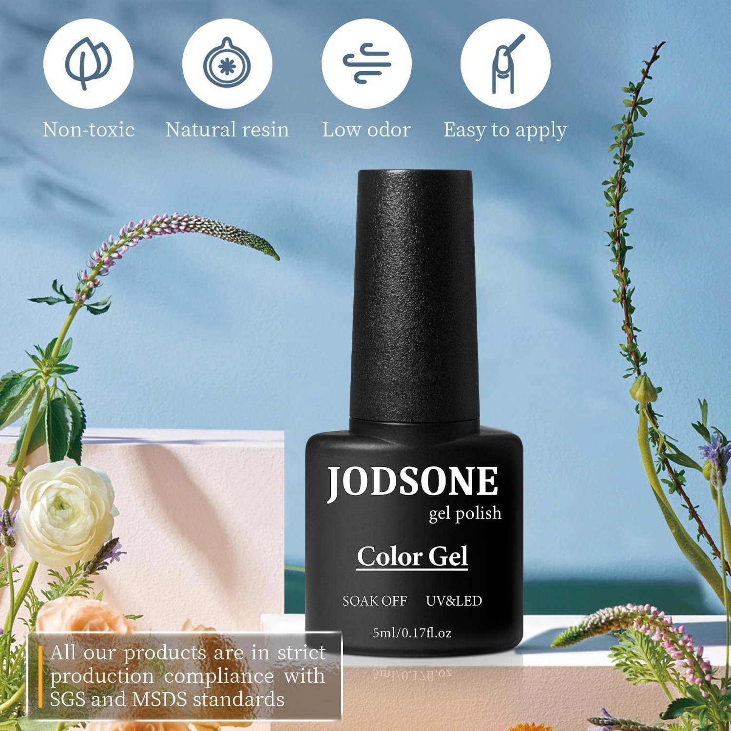 JODSONE 10 Colors Gel Nail Polish Set with Base Coat & Top Coat White Pink Purple and Red Gel Polish for All Seasons Women’s Holiday Gift(60SET 06) - view 6