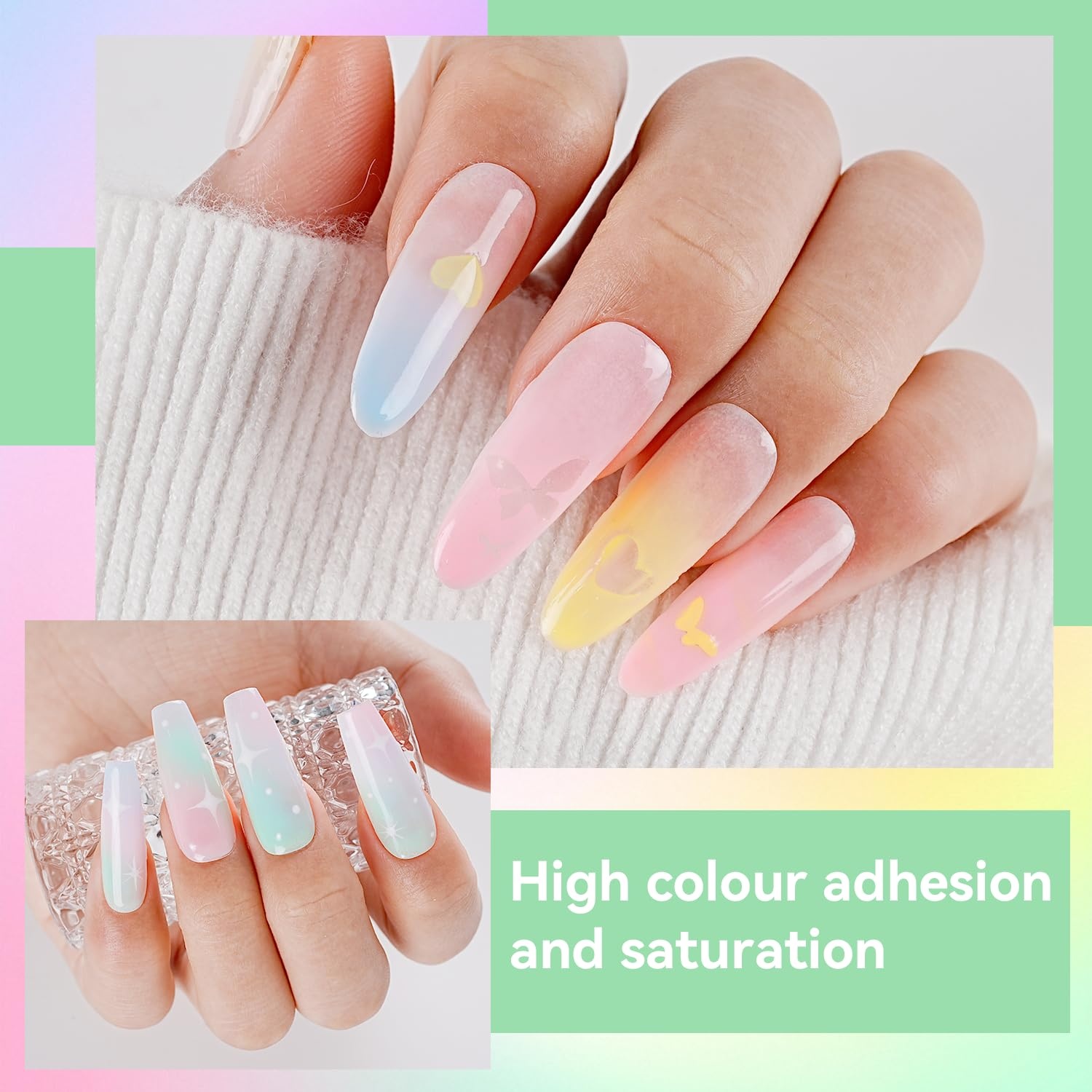 JODSONE 18ml 6 Colors Airbrush Gel Nail Polish Set with Pure White Nude Pink Deep Magenta No Dilution Fine Mist Nail for Gradient French Manicure DIY Design(6Color-Airbrush-5) - view 3