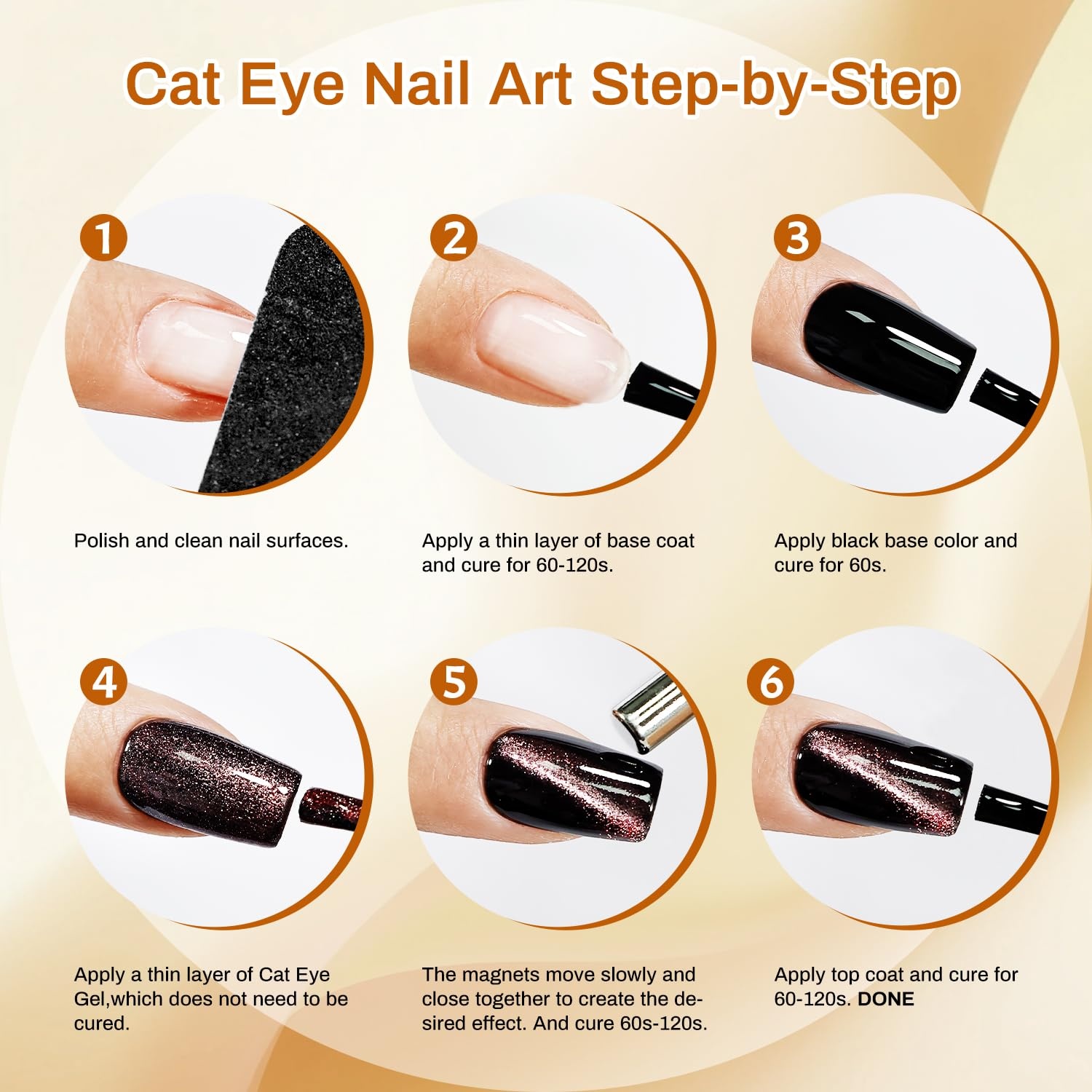 JODSONE 20 Colors Cat Eye Gel Nail Polish Kit with Base Coat Top Coat 3-IN-1 Magnet U V Soak Off Gel Polish for at Home DIY Nail Art(20KIT-CE) - view 7