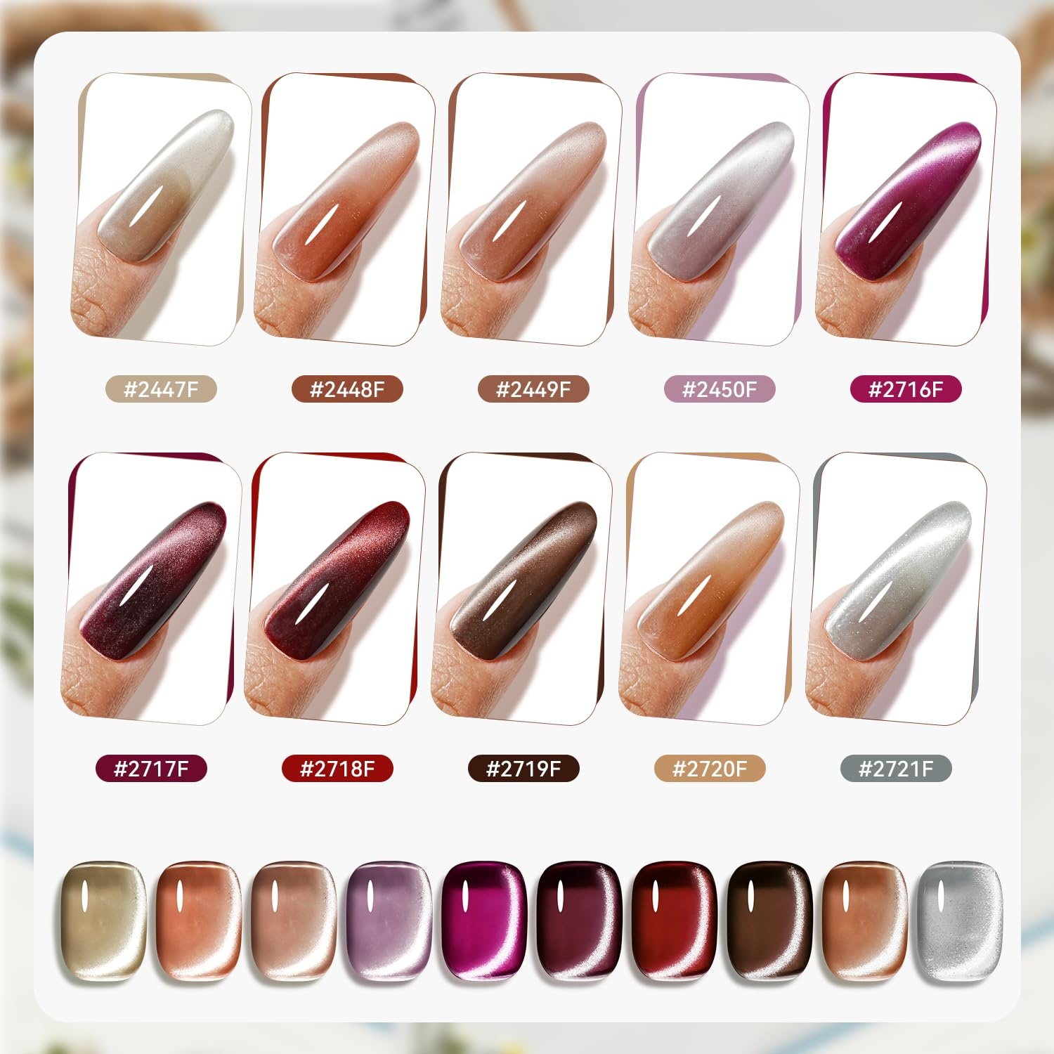 JODSONE 10 Colors Gel Nail Polish Set with Base Coat & Top Coat White Pink Purple and Red Gel Polish for All Seasons Women’s Holiday Gift(10Color-CE-01) - view 2
