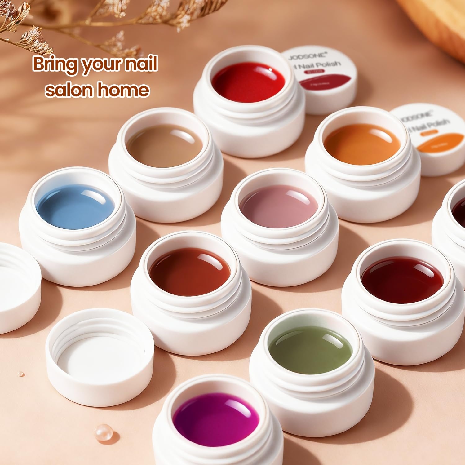 JODSONE 32 Colors Solid Paint Nail Art Gel Polish Set painting Drawing Gel Nail Polish for DIY Nails Art Design(32Color-Set-1)