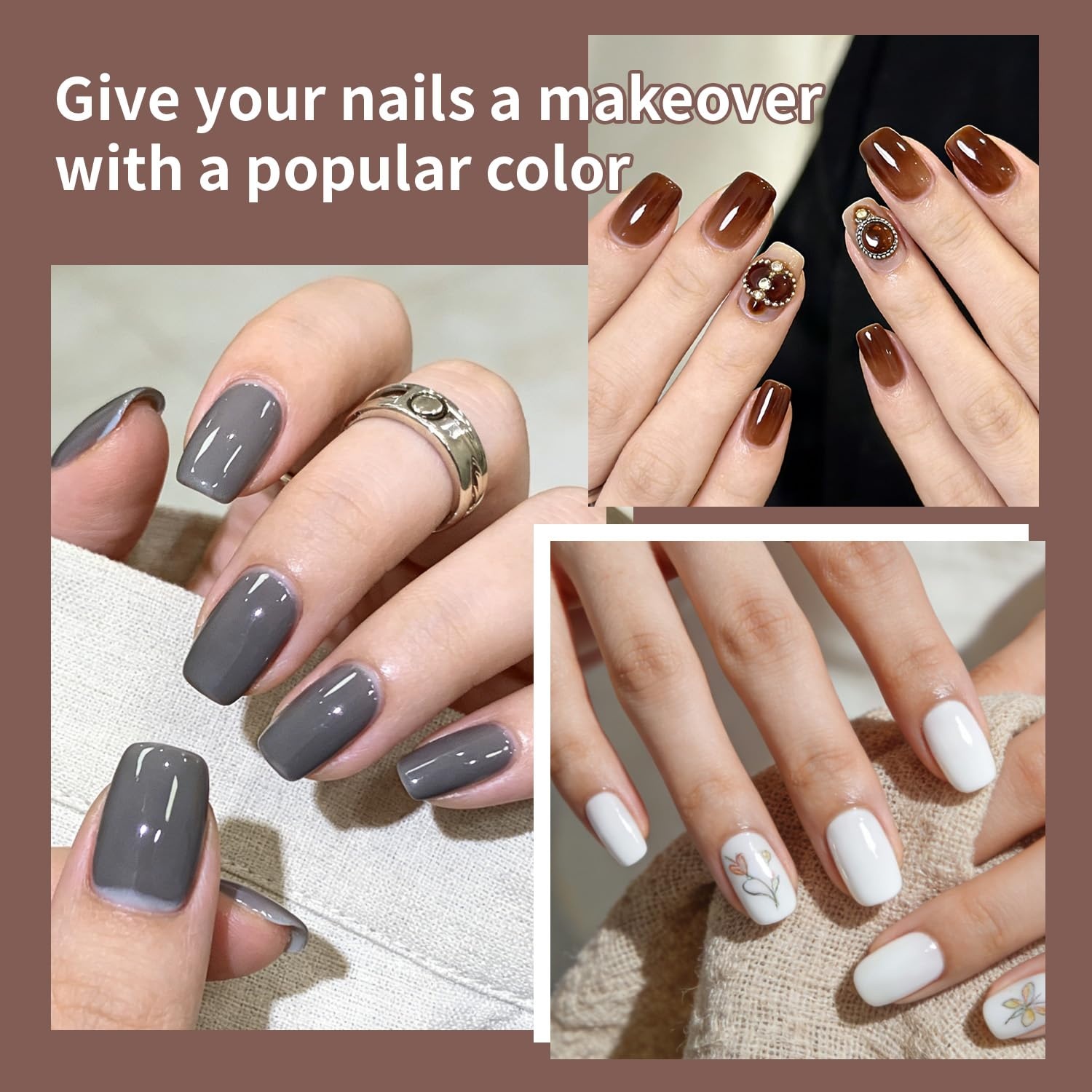 JODSONE 10 Colors Gel Nail Polish Set with Base Coat & Top Coat White Pink Purple and Red Gel Polish for All Seasons Women’s Holiday Gift(55COLOR-1) - view 5