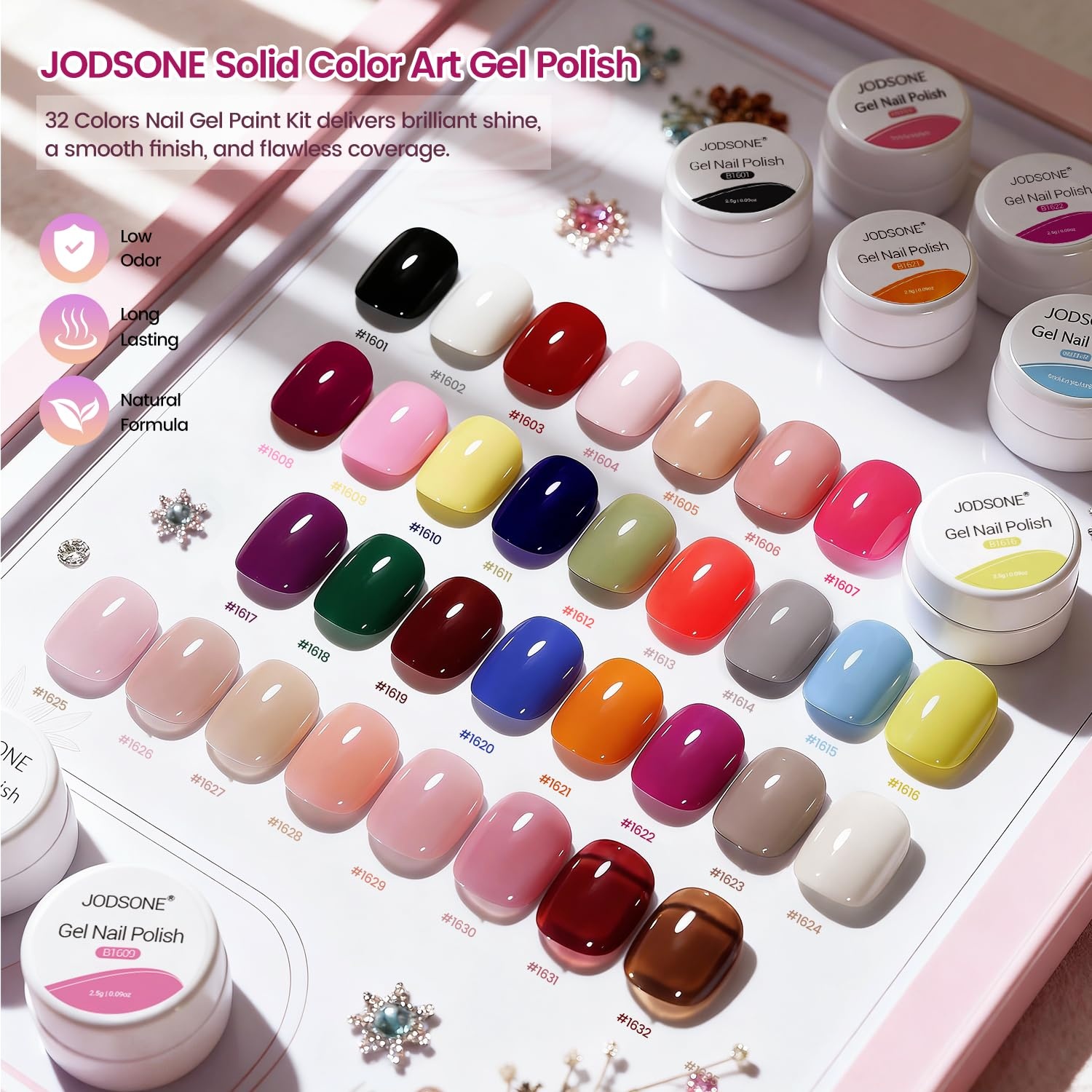 JODSONE 32 Colors Solid Paint Nail Art Gel Polish Set painting Drawing Gel Nail Polish for DIY Nails Art Design(32Color-Kit-1) - view 5