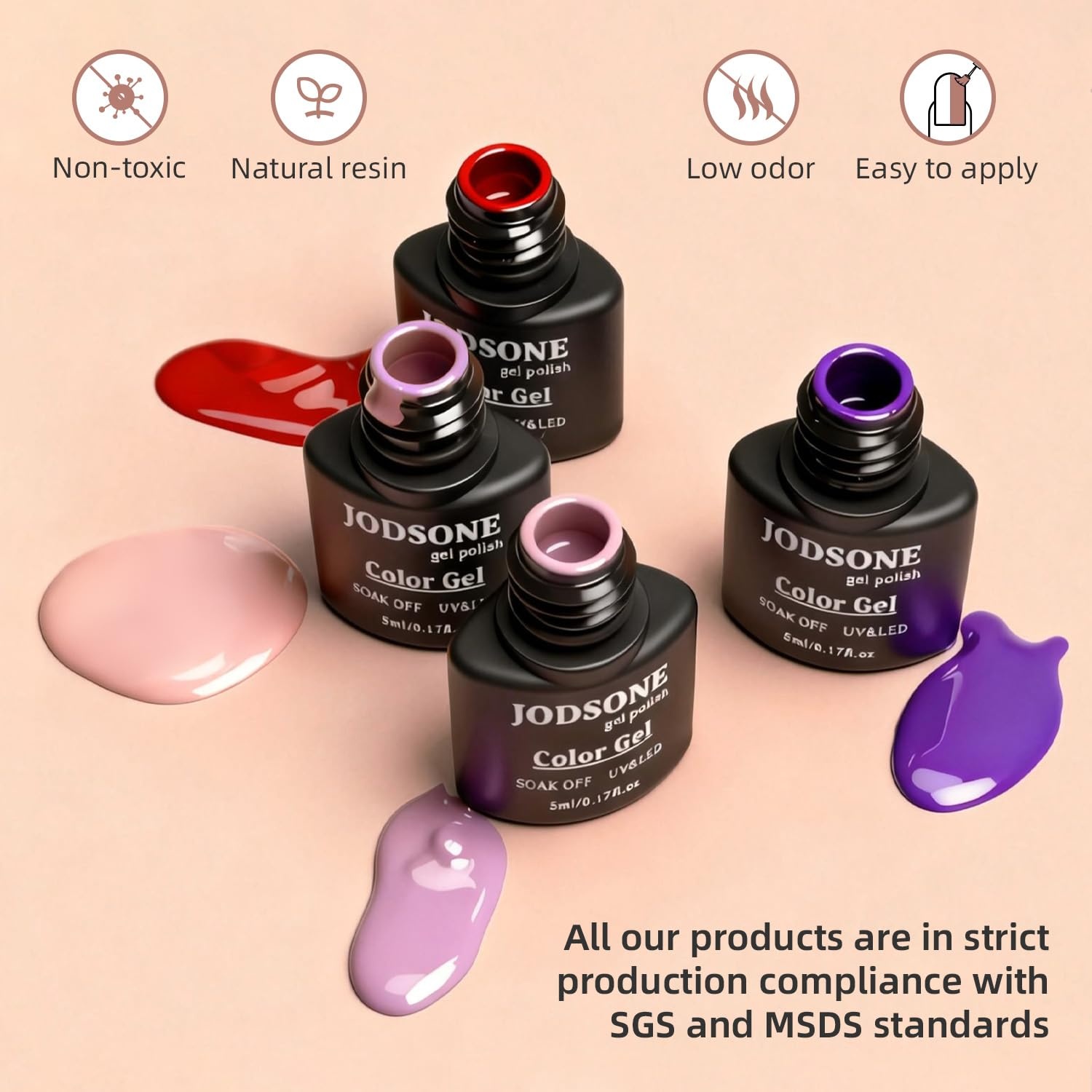 JODSONE 32 Colors Gel Nail Polish Kit with Base Coat Matte Glitter Top Coat Soak Off Manicure Tools Manicure Salon DIY at Home(B32) - view 6