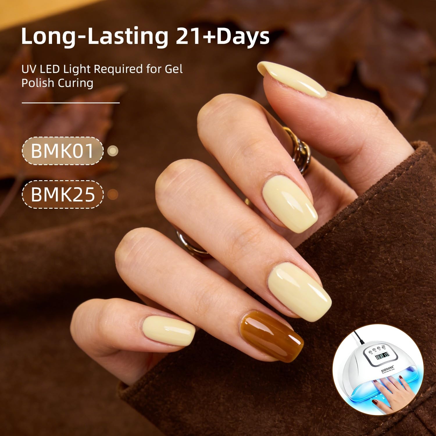 JODSONE 32 Colors Gel Nail Polish Kit with Base Coat Matte Glitter Top Coat Soak Off Manicure Tools Manicure Salon DIY at Home(B31) - view 5