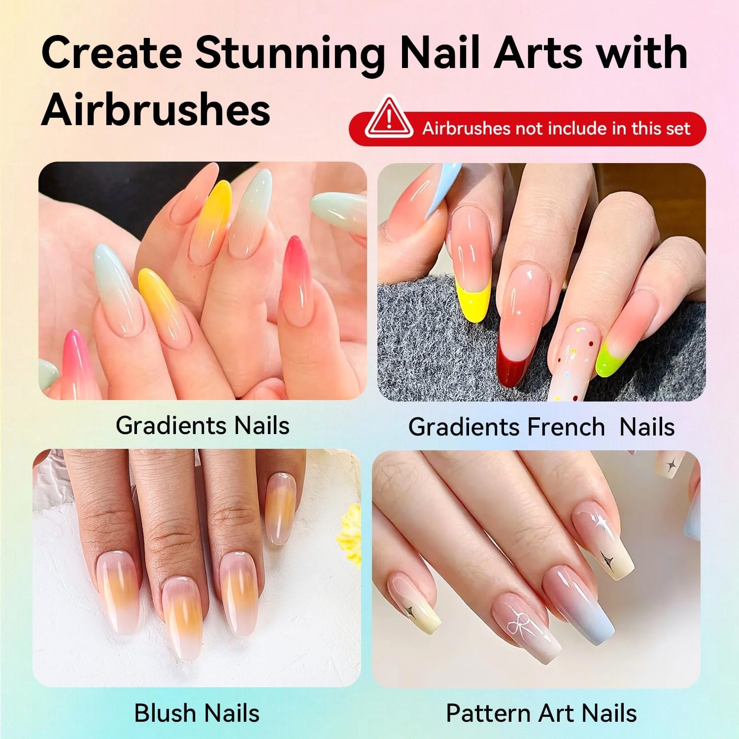 JODSONE 32 Colors Airbrush Gel Nail Polish Kit, No-Dilution Airbrush for Nails Set Fine Mist Nail—Ideal for Home or Salon Use, Nail Art Design Salon Kit - view 3