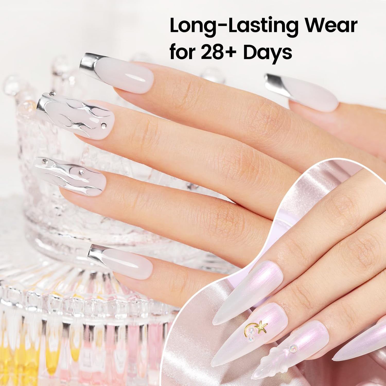 JODSONE 16.5ml Nail Glue Gel Clear and Long-Lasting Requires a Manicure Lamp to Cure for Attaching False Nails Repairing Broken Nails and Securing Decorations(10ml Clear) - view 2