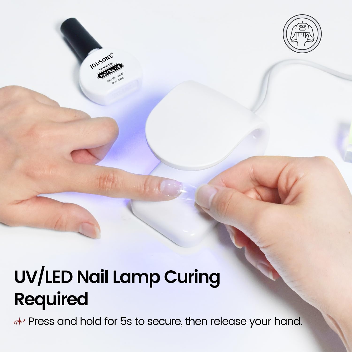 JODSONE 16.5ml Nail Glue Gel Clear and Long-Lasting Requires a Manicure Lamp to Cure for Attaching False Nails Repairing Broken Nails and Securing Decorations(10ml Clear) - view 3