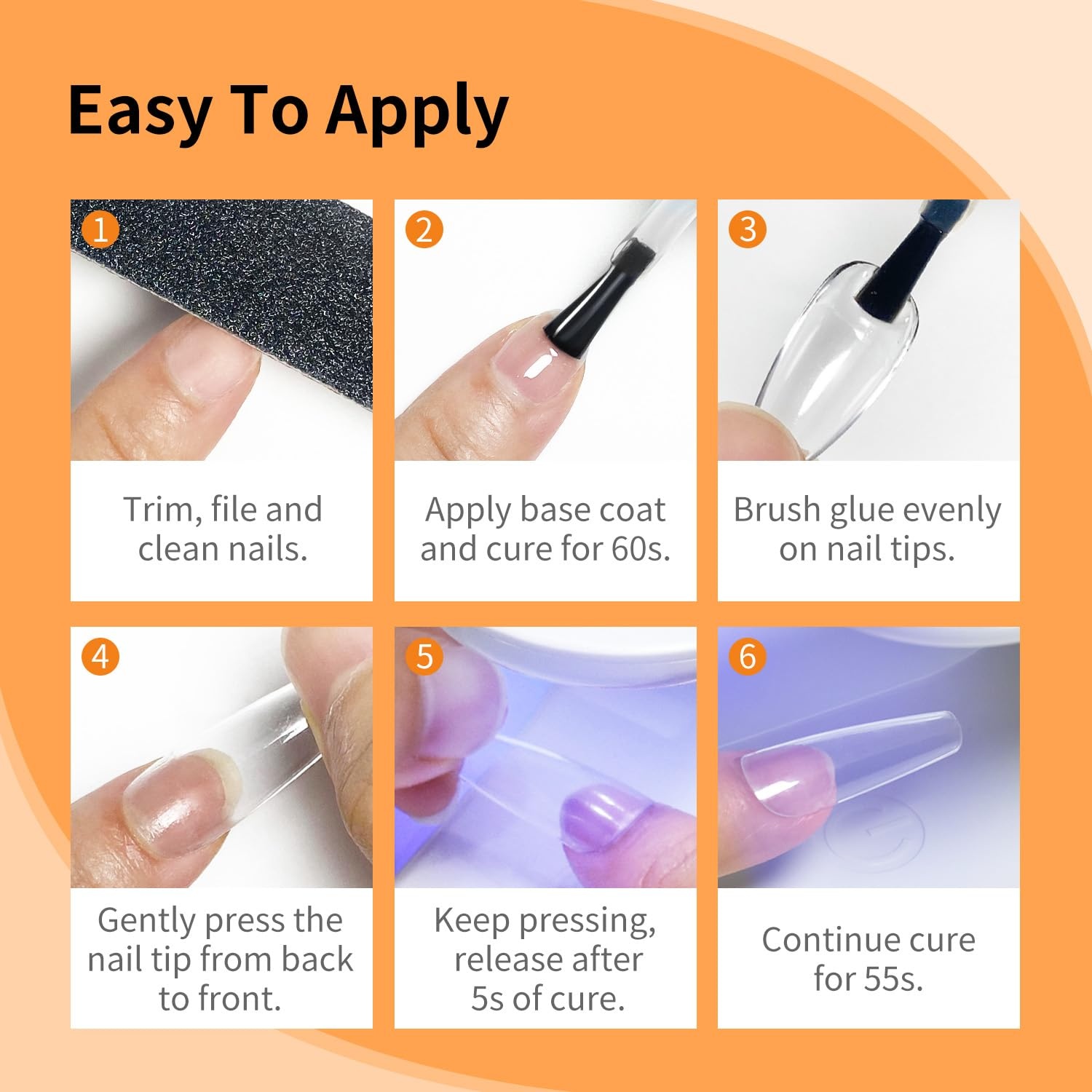 JODSONE 16.5ml Nail Glue Gel Clear and Long-Lasting Requires a Manicure Lamp to Cure for Attaching False Nails Repairing Broken Nails and Securing Decorations(2pcs-15ml-nail glue) - view 7