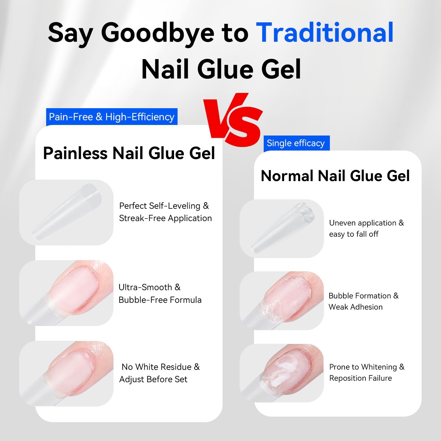 JODSONE 16.5ml Nail Glue Gel Clear and Long-Lasting Requires a Manicure Lamp to Cure for Attaching False Nails Repairing Broken Nails and Securing Decorations(16.5ml Clear) - view 2