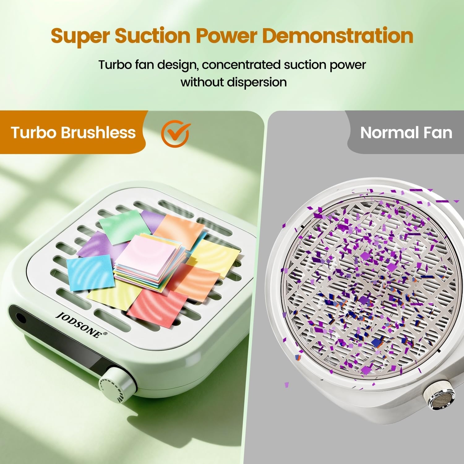 JODSONE 6000RPM Mini Nail Dust Collector PocketSized Powerful Suction Portable Nail Salon with 30 Filters Green - view 6