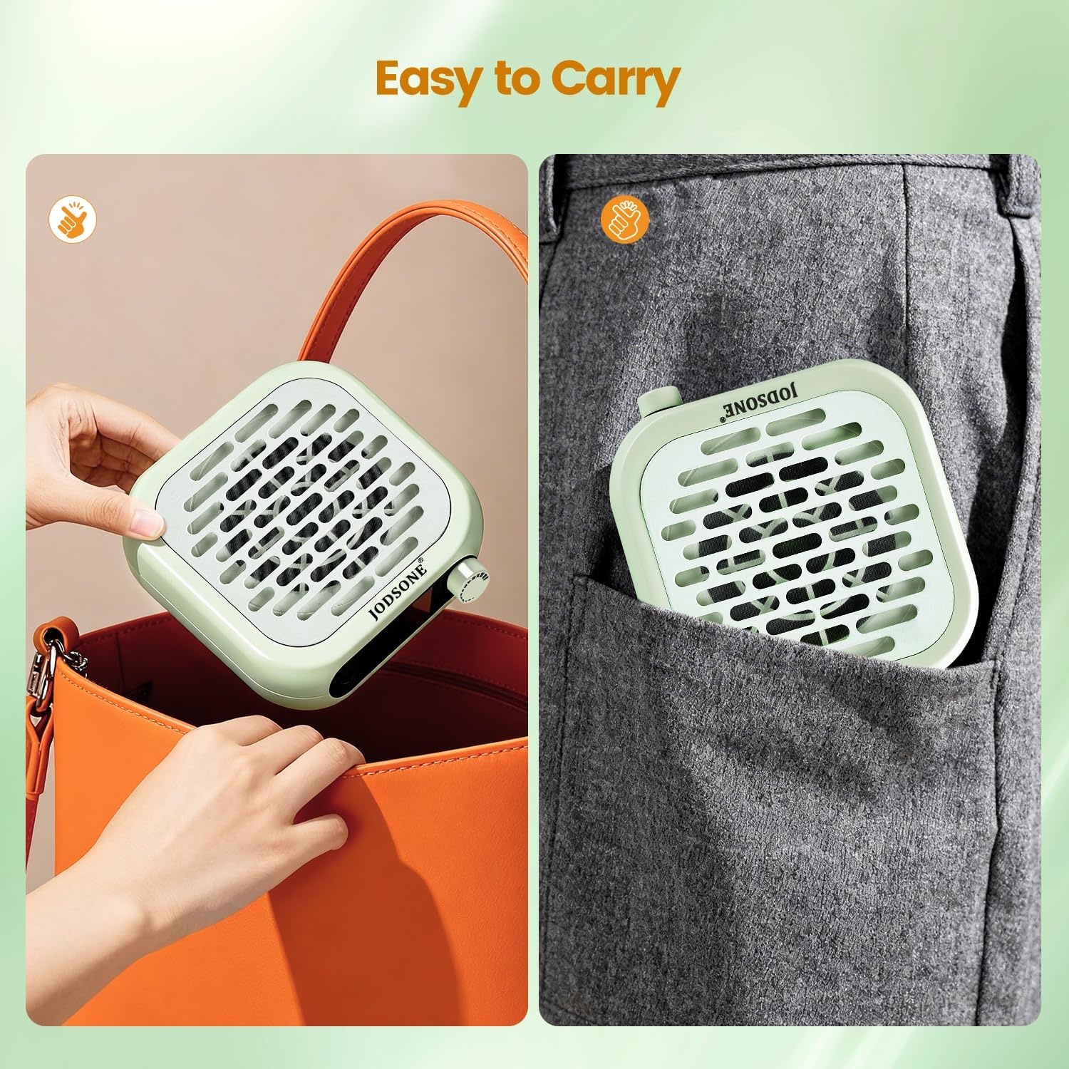 JODSONE 6000RPM Mini Nail Dust Collector PocketSized Powerful Suction Portable Nail Salon with 30 Filters Green - view 7