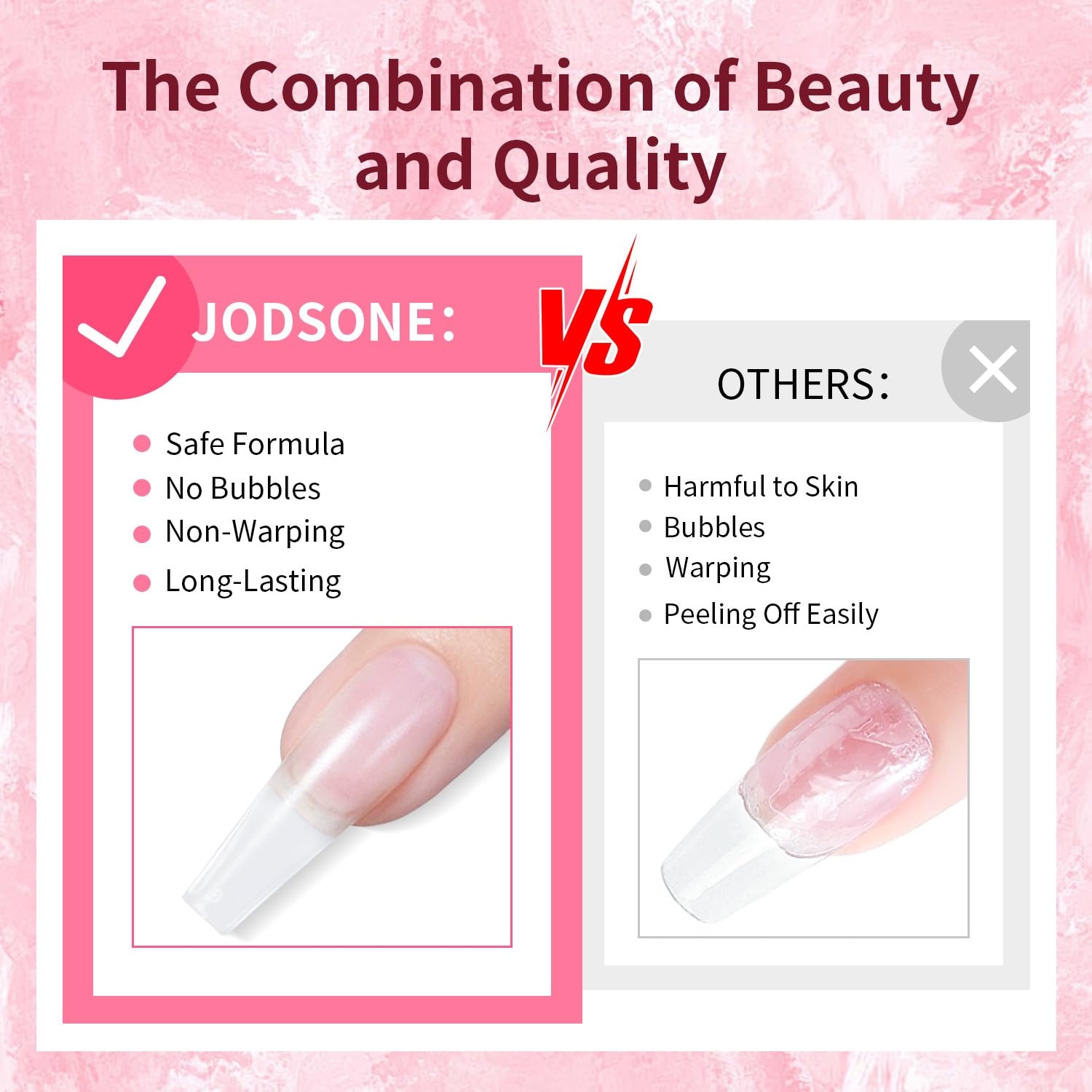 JODSONE 16.5ml Nail Glue Gel Clear and Long-Lasting Requires a Manicure Lamp to Cure for Attaching False Nails Repairing Broken Nails and Securing Decorations(10ML-2NG-01) - view 4