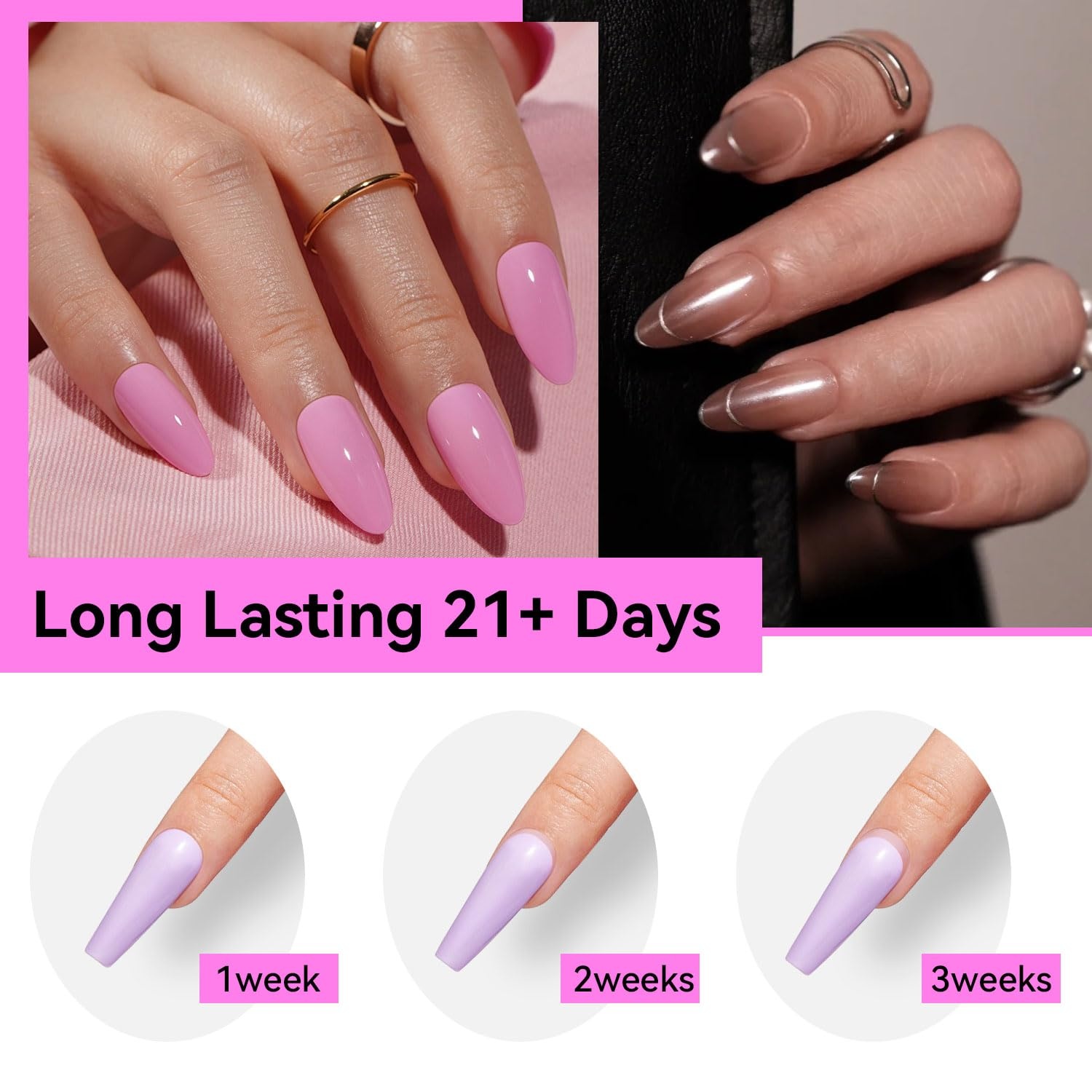 JODSONE 16.5ml Nail Glue Gel Clear and Long-Lasting Requires a Manicure Lamp to Cure for Attaching False Nails Repairing Broken Nails and Securing Decorations(16.5ml Clear 2-Pack) - view 3