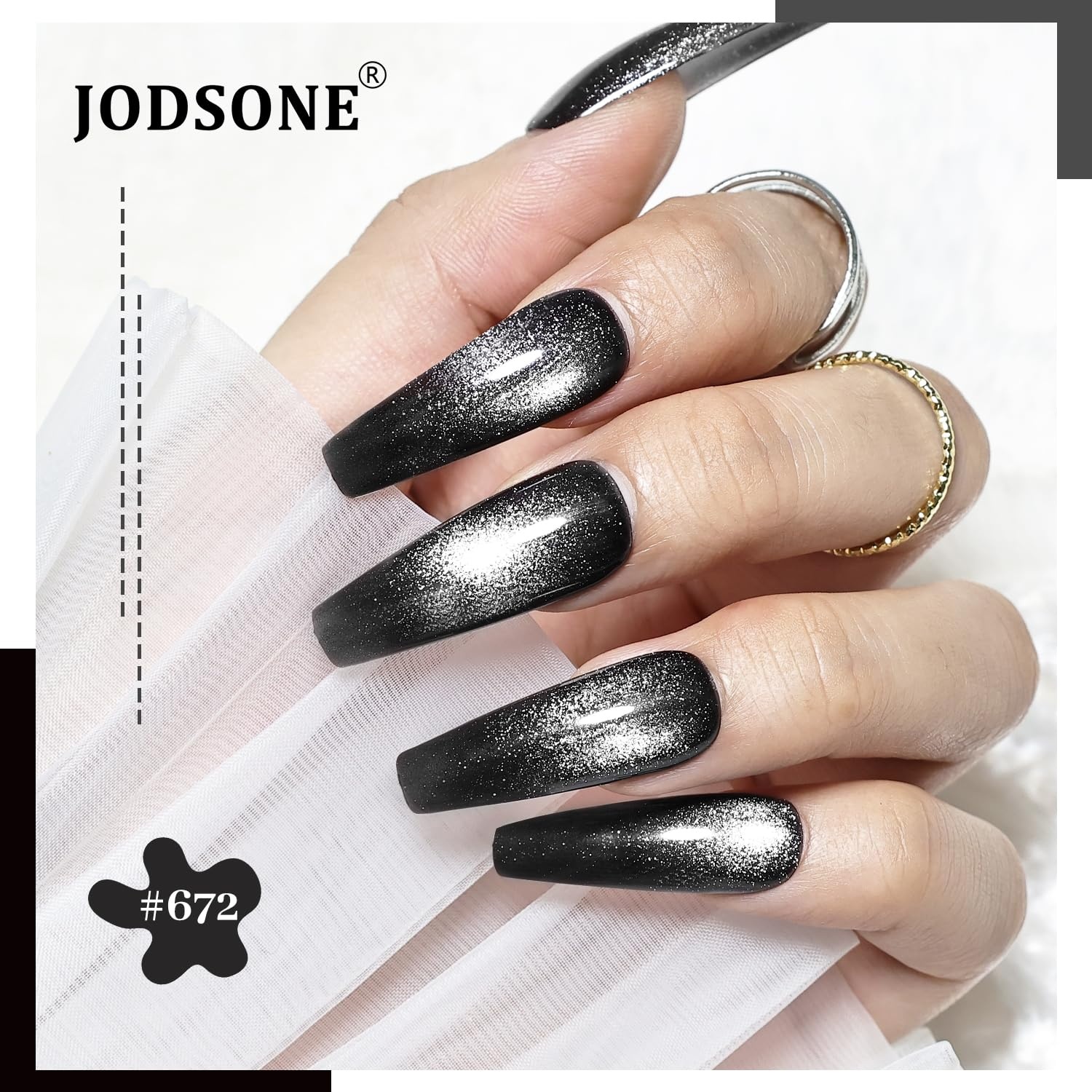 JODSONE 10 Colors Gel Nail Polish Set with Base Coat and Top Coat Magnetic Stick Aurora Crystals Cat Eye Perfect Holiday Gifts for Manicure and Lovers(10Color-CE-3) - view 3