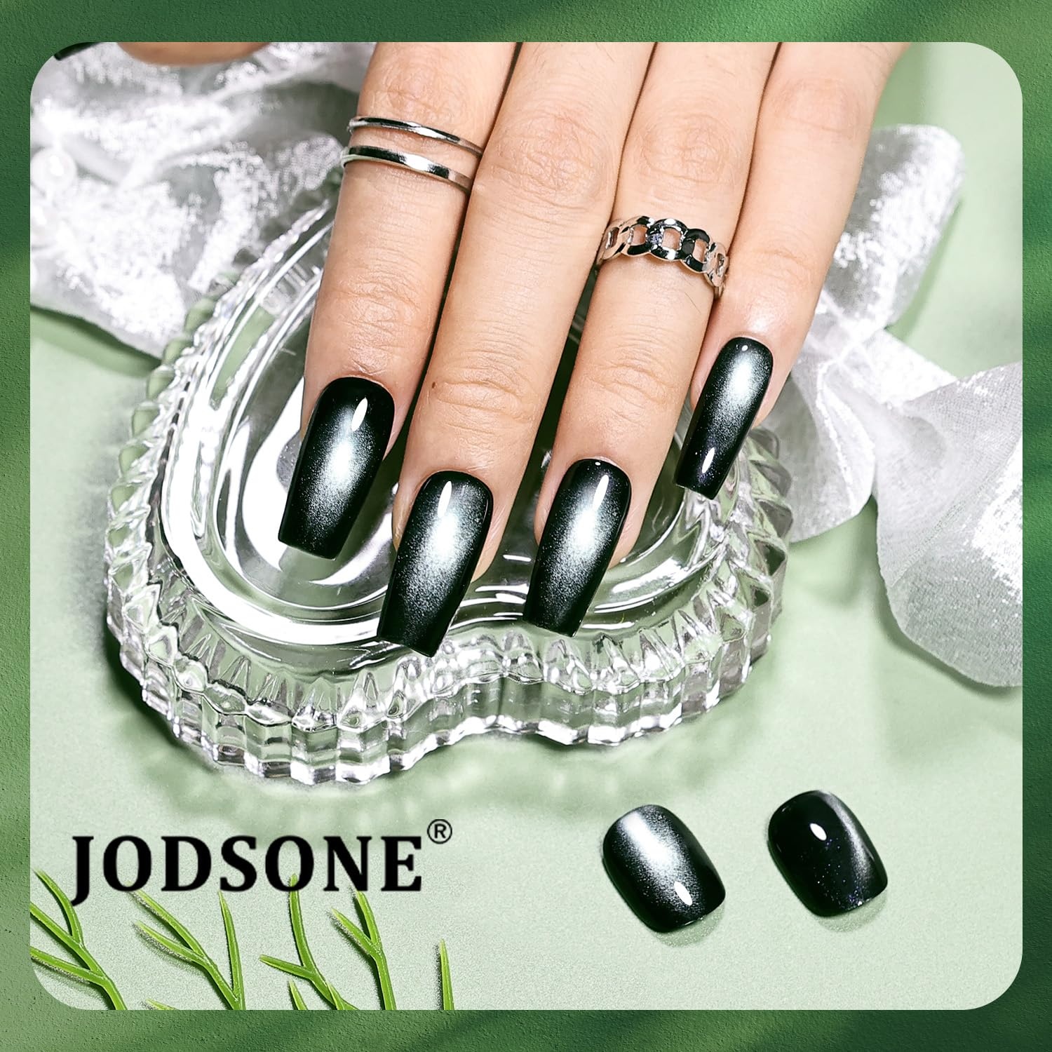 JODSONE 10 Colors Gel Nail Polish Set with Base Coat and Top Coat Magnetic Stick Aurora Crystals Cat Eye Perfect Holiday Gifts for Manicure and Lovers(10Color-CE-13) - view 3