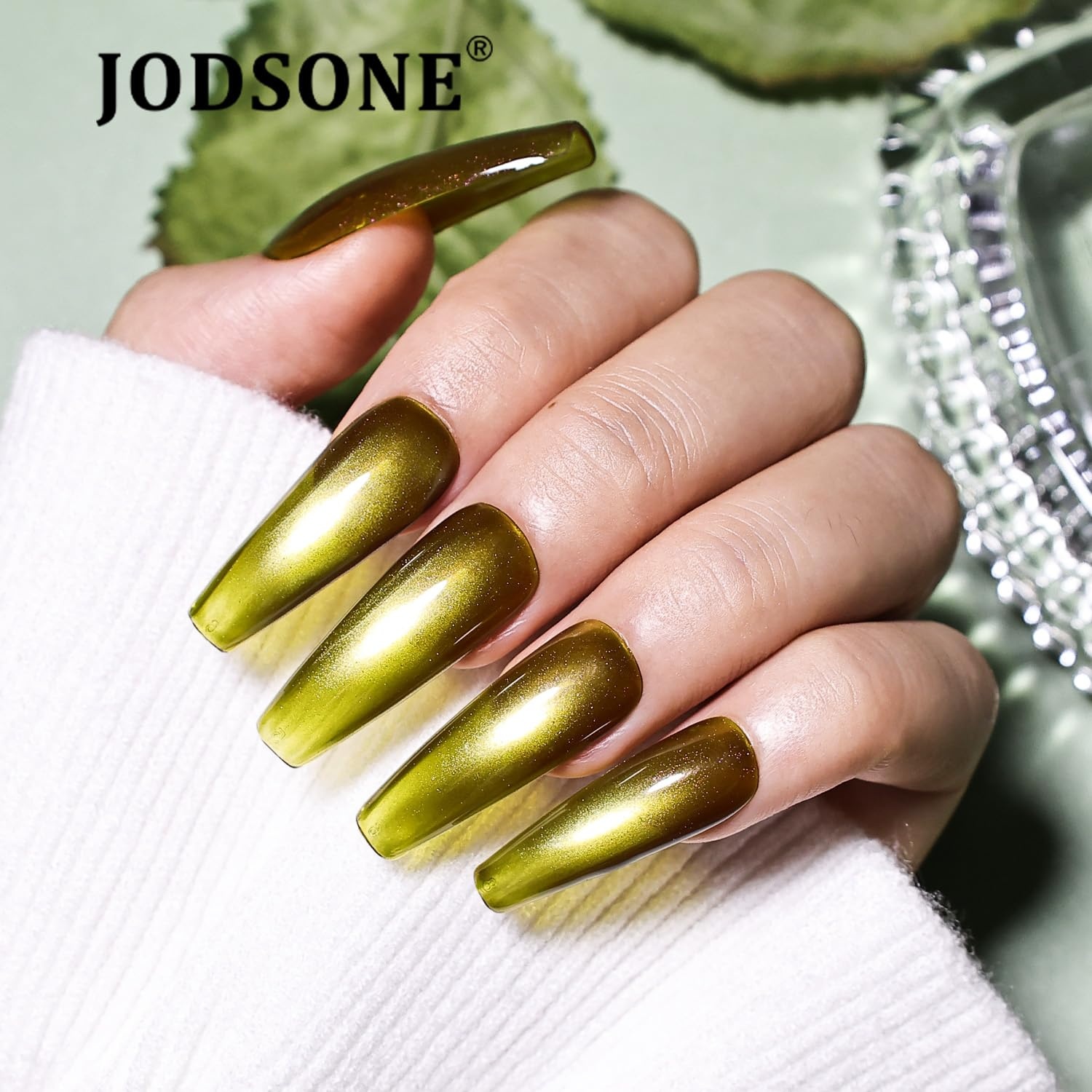 JODSONE 10 Colors Gel Nail Polish Set with Base Coat and Top Coat Magnetic Stick Aurora Crystals Cat Eye Perfect Holiday Gifts for Manicure and Lovers(10Color-CE-13) - view 4