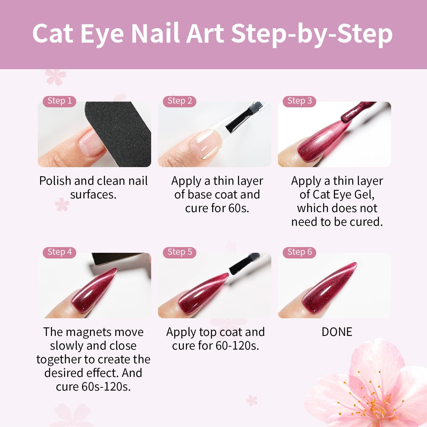 JODSONE 10 Colors Gel Nail Polish Set with Base Coat and Top Coat Magnetic Stick Aurora Crystals Cat Eye Perfect Holiday Gifts for Manicure and Lovers(10Color-CE-10) - view 7