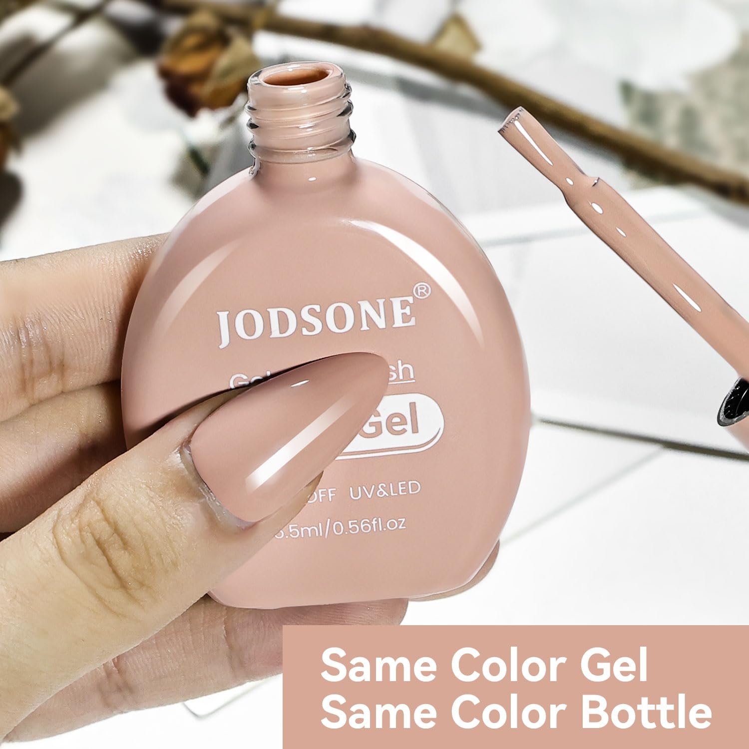 JODSONE 16.5ml Light Pink Gel Nail Polish Same Color Same Bottle Soak off Baby Pink DIY Salon Gift for Women(16.5ml-04)