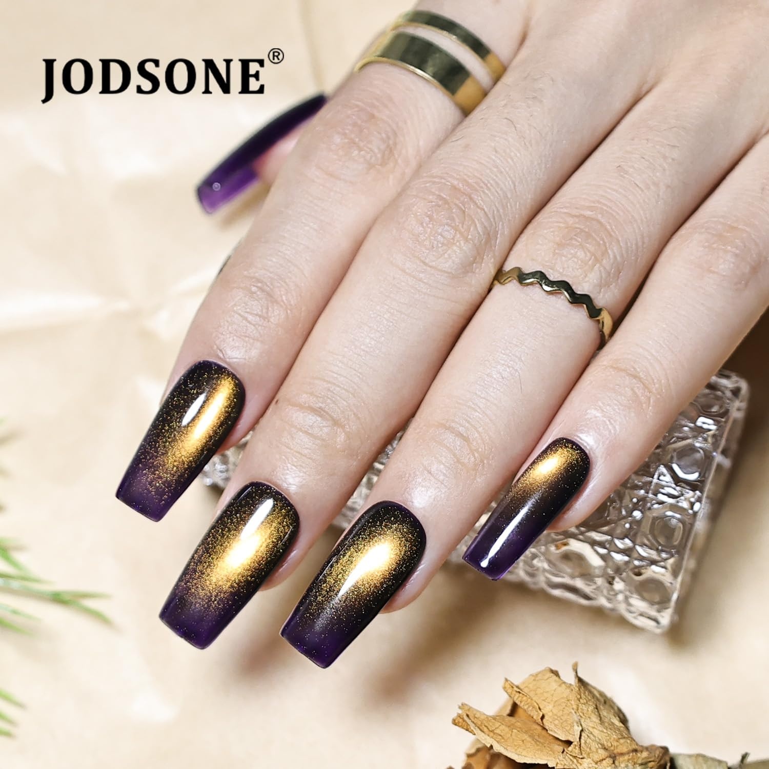 JODSONE 10 Colors Gel Nail Polish Set with Base Coat and Top Coat Magnetic Stick Aurora Crystals Cat Eye Perfect Holiday Gifts for Manicure and Lovers(10Colors-CE-9) - view 4