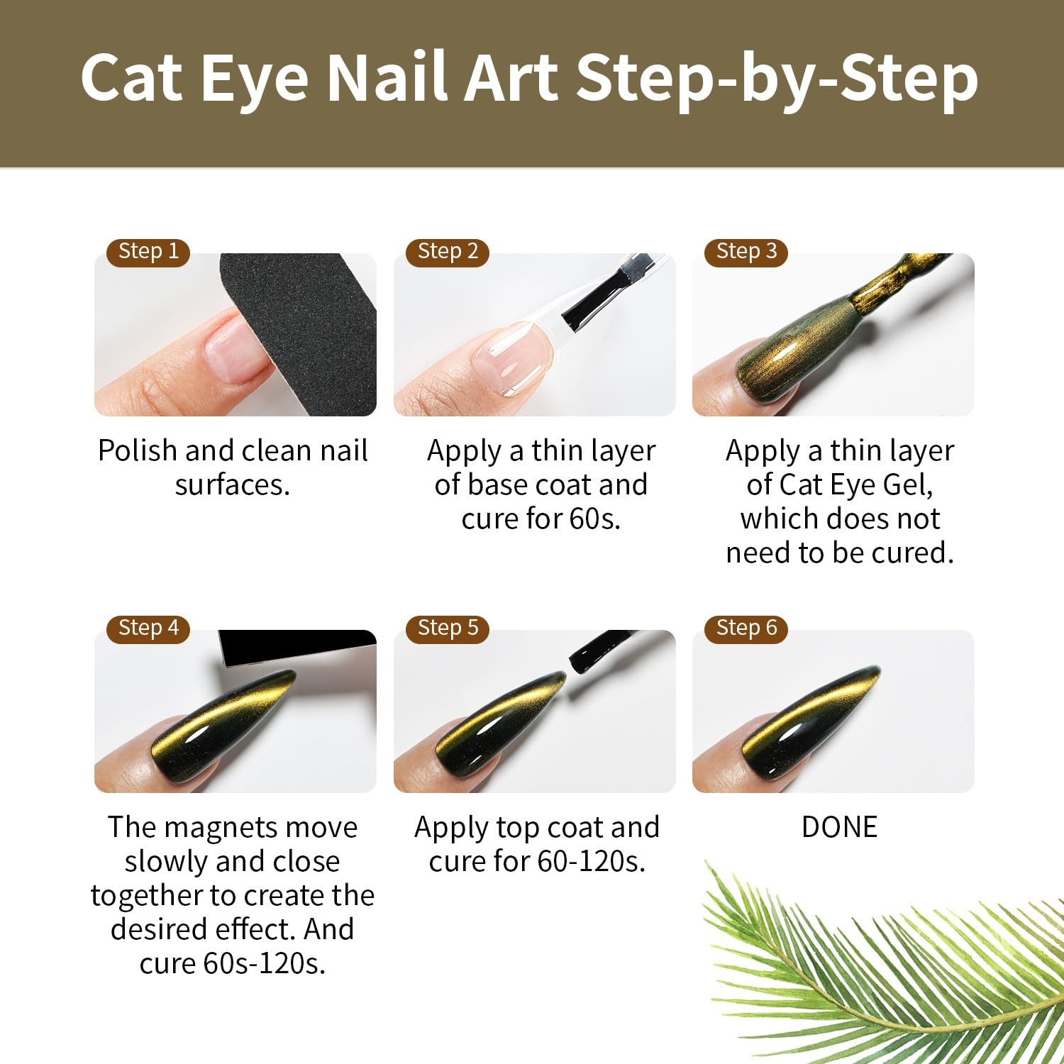 JODSONE 10 Colors Gel Nail Polish Set with Base Coat and Top Coat Magnetic Stick Aurora Crystals Cat Eye Perfect Holiday Gifts for Manicure and Lovers(10Colors-CE-9) - view 6