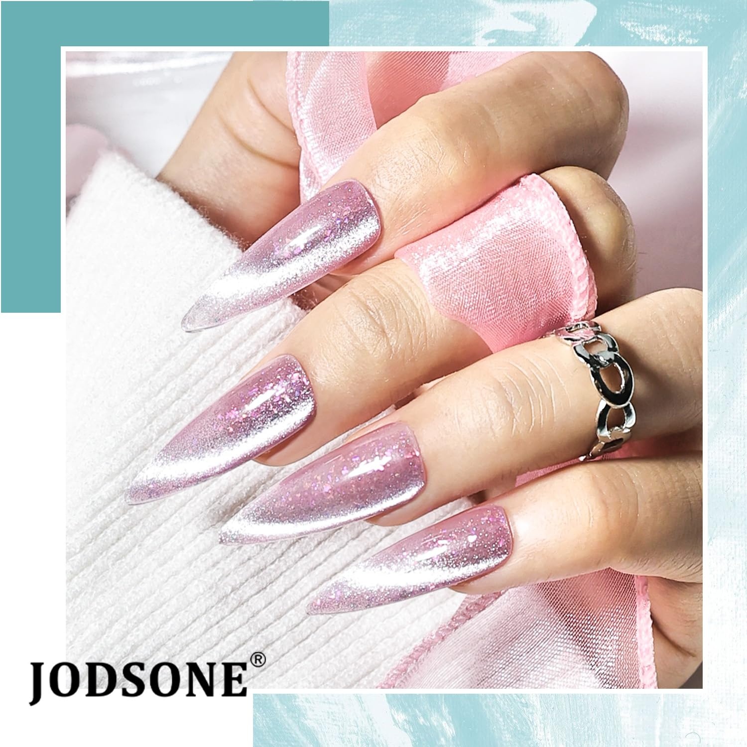 JODSONE 10 Colors Gel Nail Polish Set with Base Coat and Top Coat Magnetic Stick Aurora Crystals Cat Eye Perfect Holiday Gifts for Manicure and Lovers(10Color-CE-12) - view 4