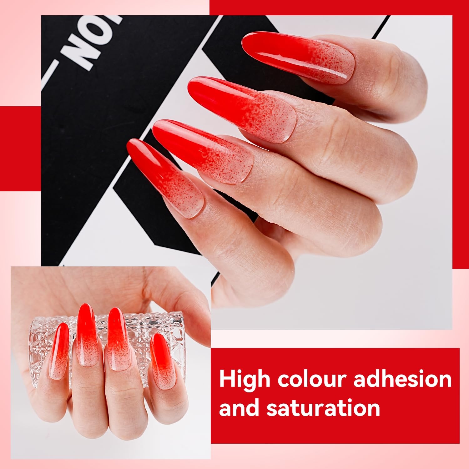 JODSONE 18ml Nude Airbrush Gel Nail Polish Fine Mist Nail No Dilution for Airbrush Nails Art Painting French Ombre Nail Art Designs(YLB003-Red) - view 4