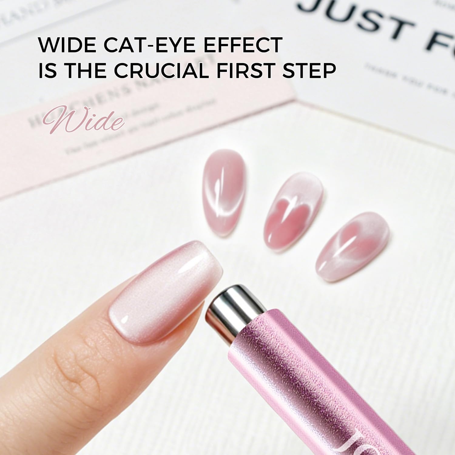 JODSONE 3-in-1 Cat Eye Magnet Nail Art Tool,Pink Gold Cylindrical & Round Ball Nail Magnet Pens, Multi-Effect Magnets for Cat Eye Gel Polish DIY at Home Salon(Magnet Only, No Gel Included)(CT-2) - view 2