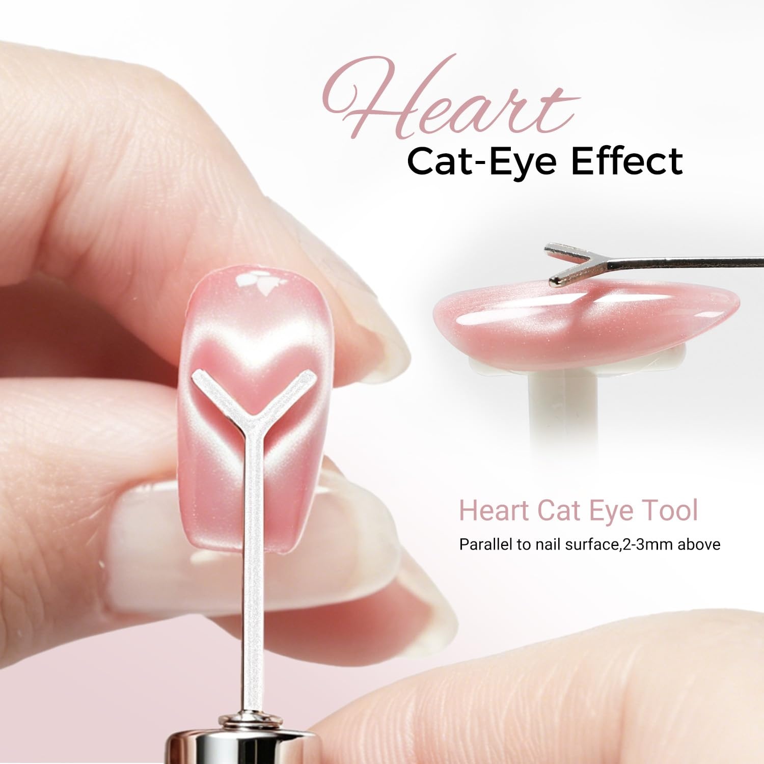 JODSONE 3-in-1 Cat Eye Magnet Nail Art Tool,Pink Gold Cylindrical & Round Ball Nail Magnet Pens, Multi-Effect Magnets for Cat Eye Gel Polish DIY at Home Salon(Magnet Only, No Gel Included)(CT-2) - view 3