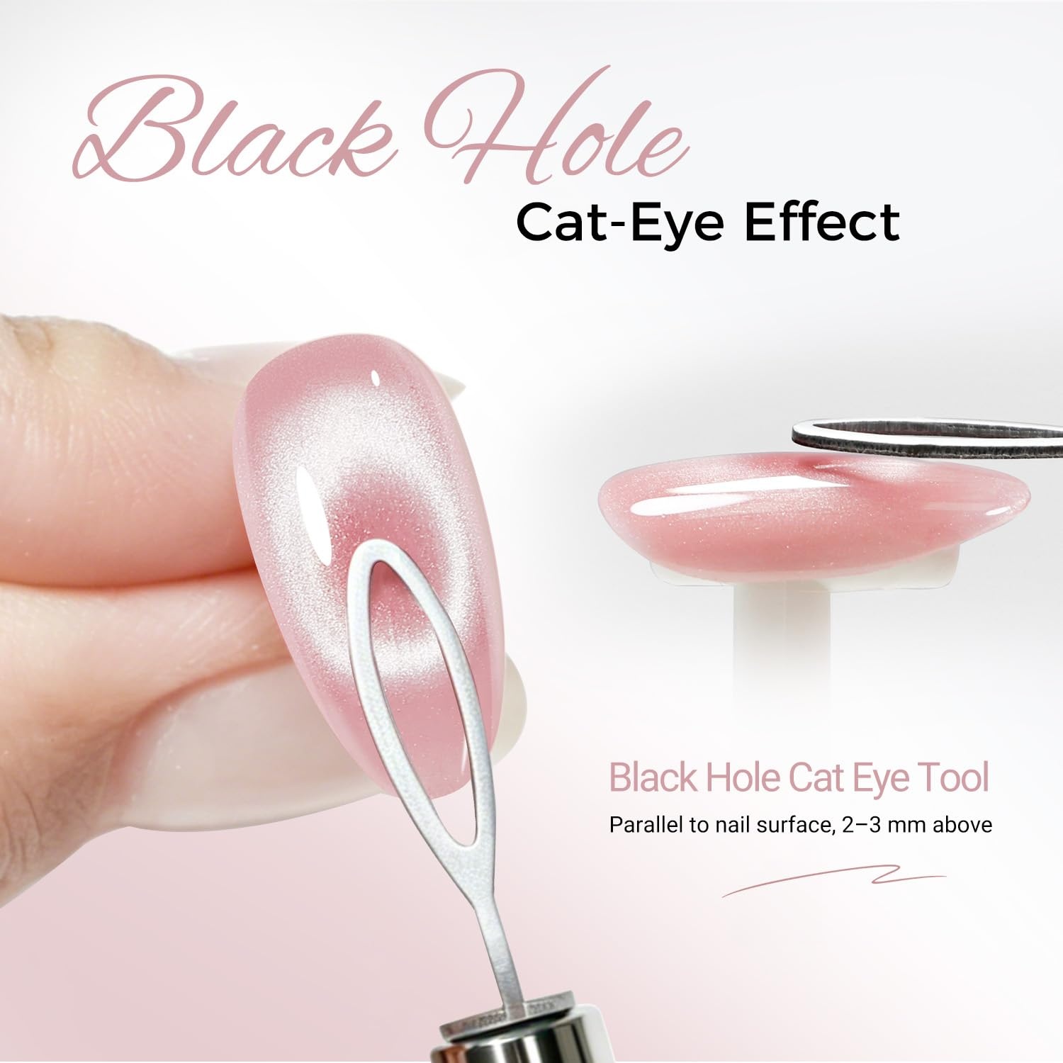 JODSONE 3-in-1 Cat Eye Magnet Nail Art Tool,Pink Gold Cylindrical & Round Ball Nail Magnet Pens, Multi-Effect Magnets for Cat Eye Gel Polish DIY at Home Salon(Magnet Only, No Gel Included)(CT-2) - view 5